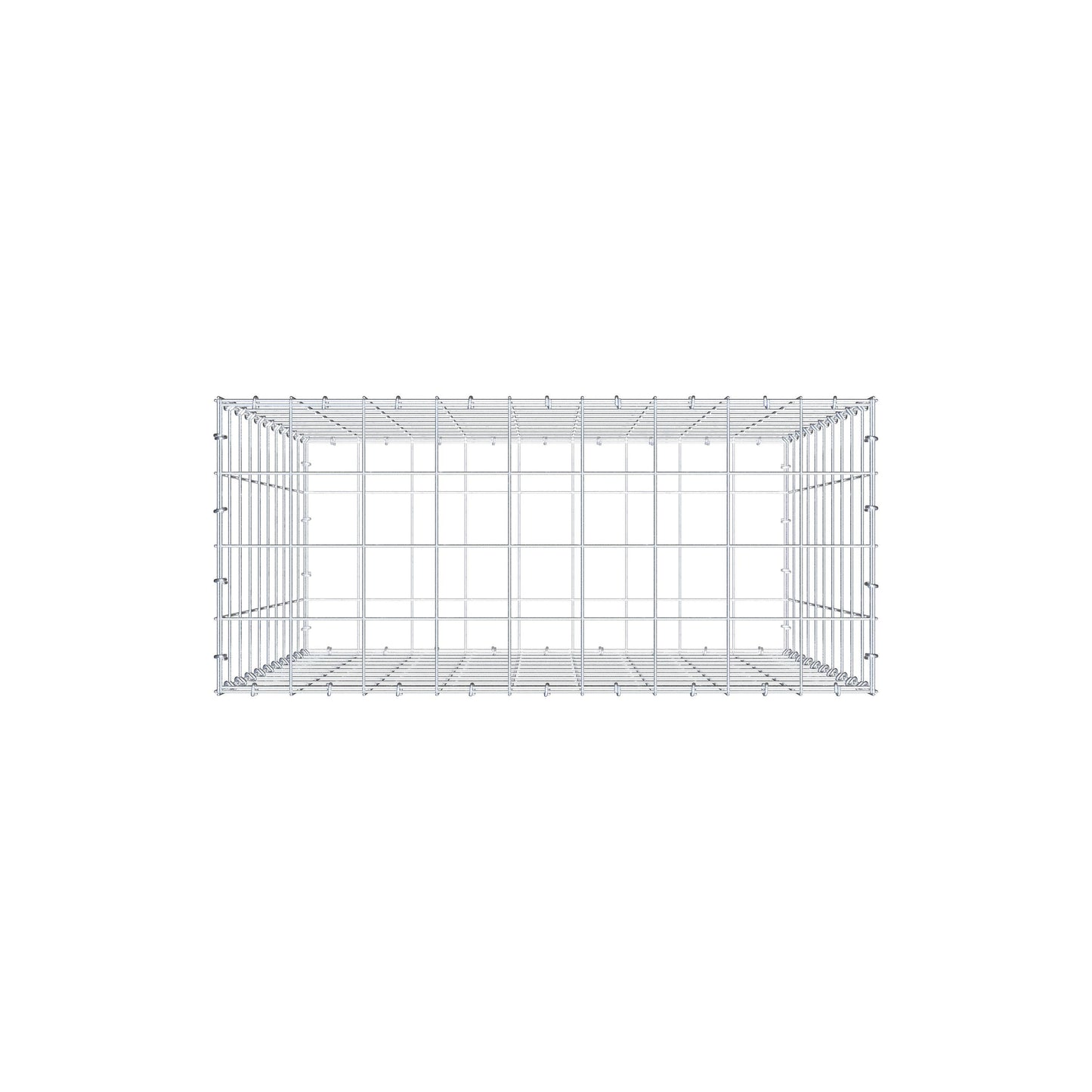 Gabion 100 cm x 90 cm x 40 cm (L x H x P), mailles 10 cm x 10 cm, anneau en C