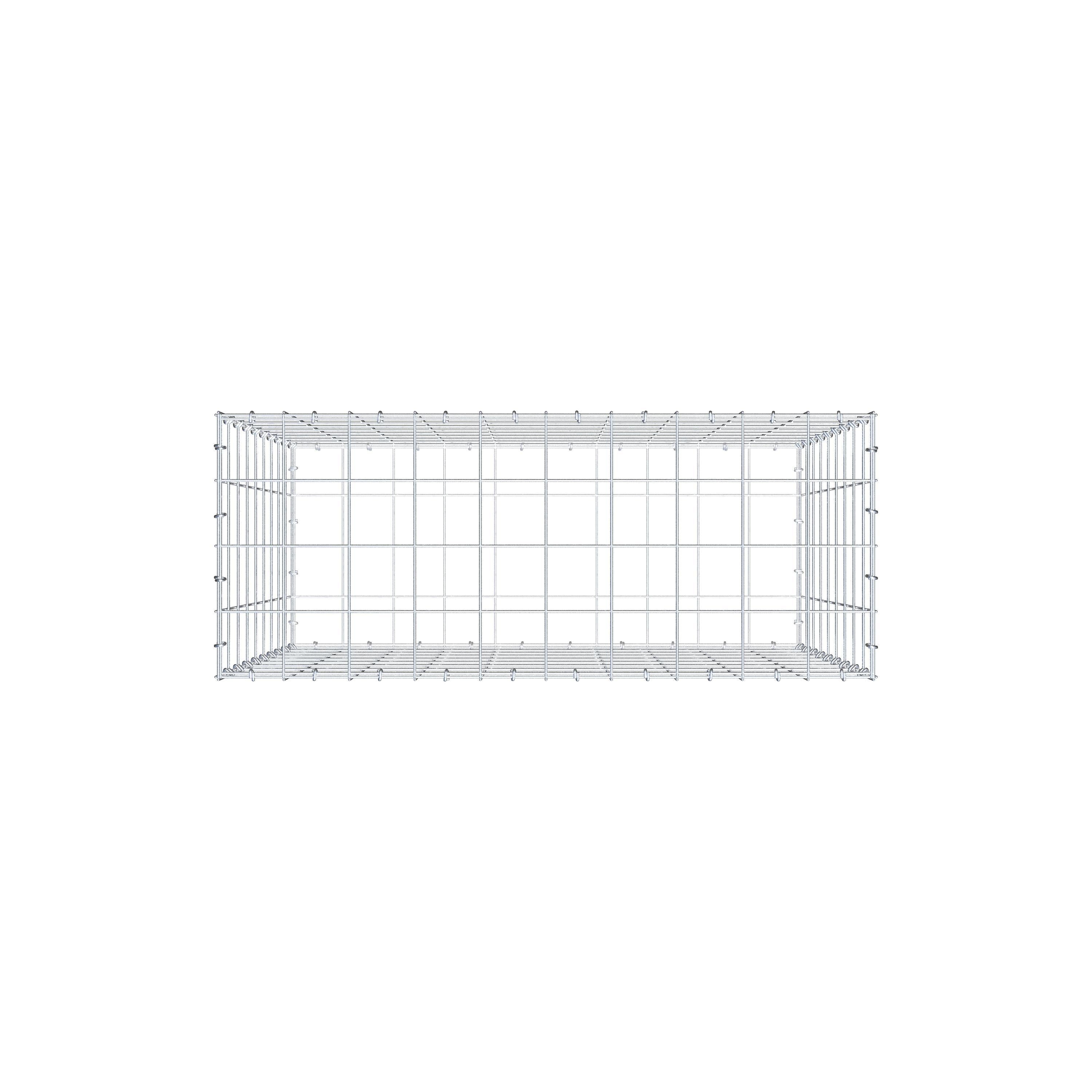 Gabion 100 cm x 90 cm x 40 cm (L x H x D), maskstorlek 10 cm x 10 cm, C-ring