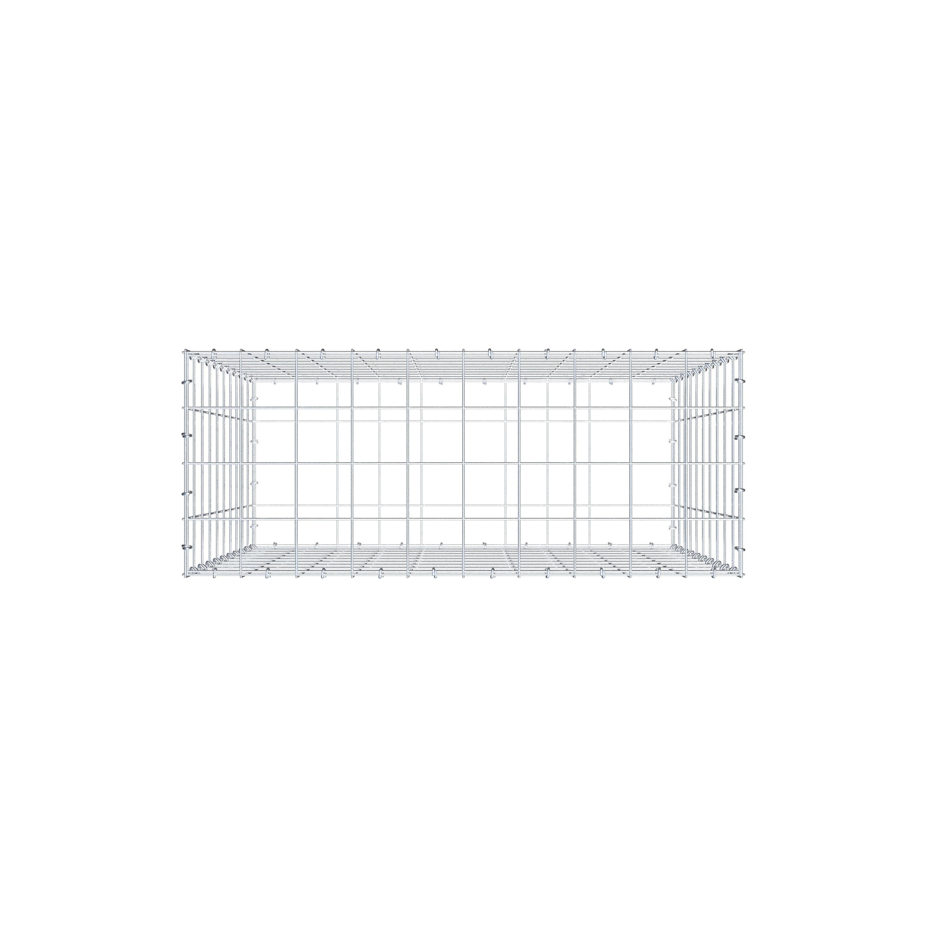 Gabion 100 cm x 100 cm x 40 cm (L x H x D), maskstorlek 10 cm x 10 cm, C-ring