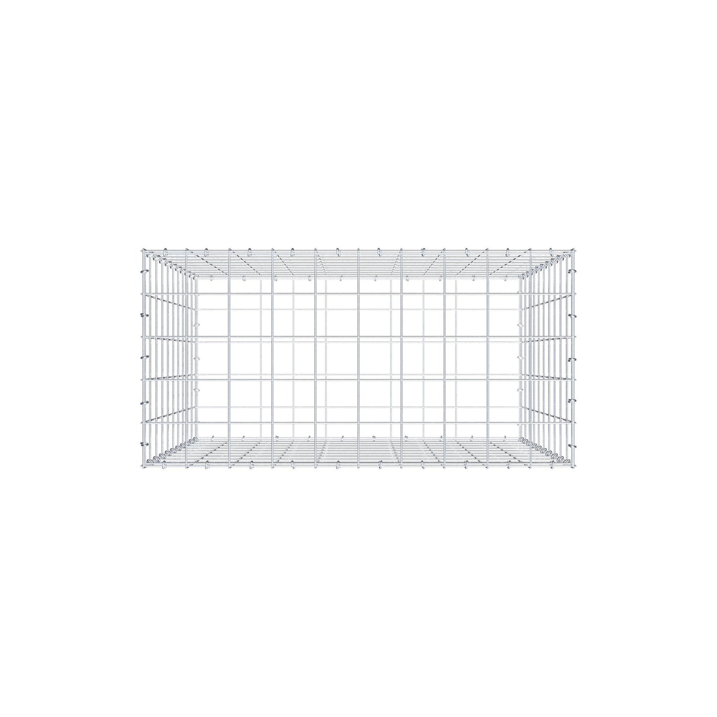 Gabion 100 cm x 100 cm x 50 cm (L x H x P), mailles 10 cm x 10 cm, anneau en C