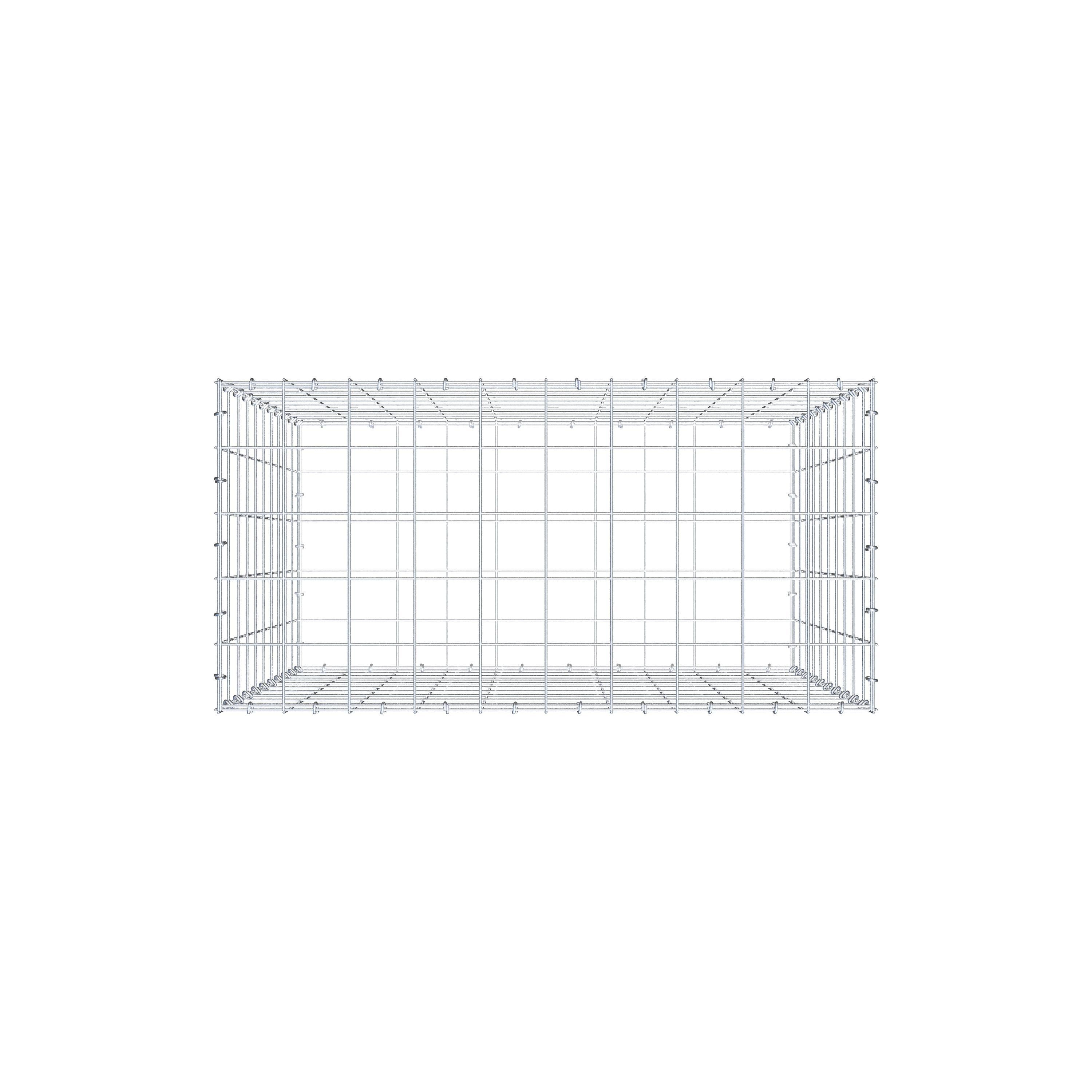 Gabion 100 cm x 100 cm x 50 cm (L x H x D), maskstorlek 10 cm x 10 cm, C-ring