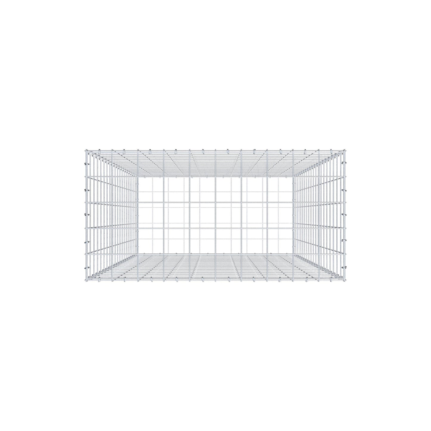 Gabião 200 cm x 100 cm x 50 cm (C x A x P), malhagem 10 cm x 10 cm, anel C