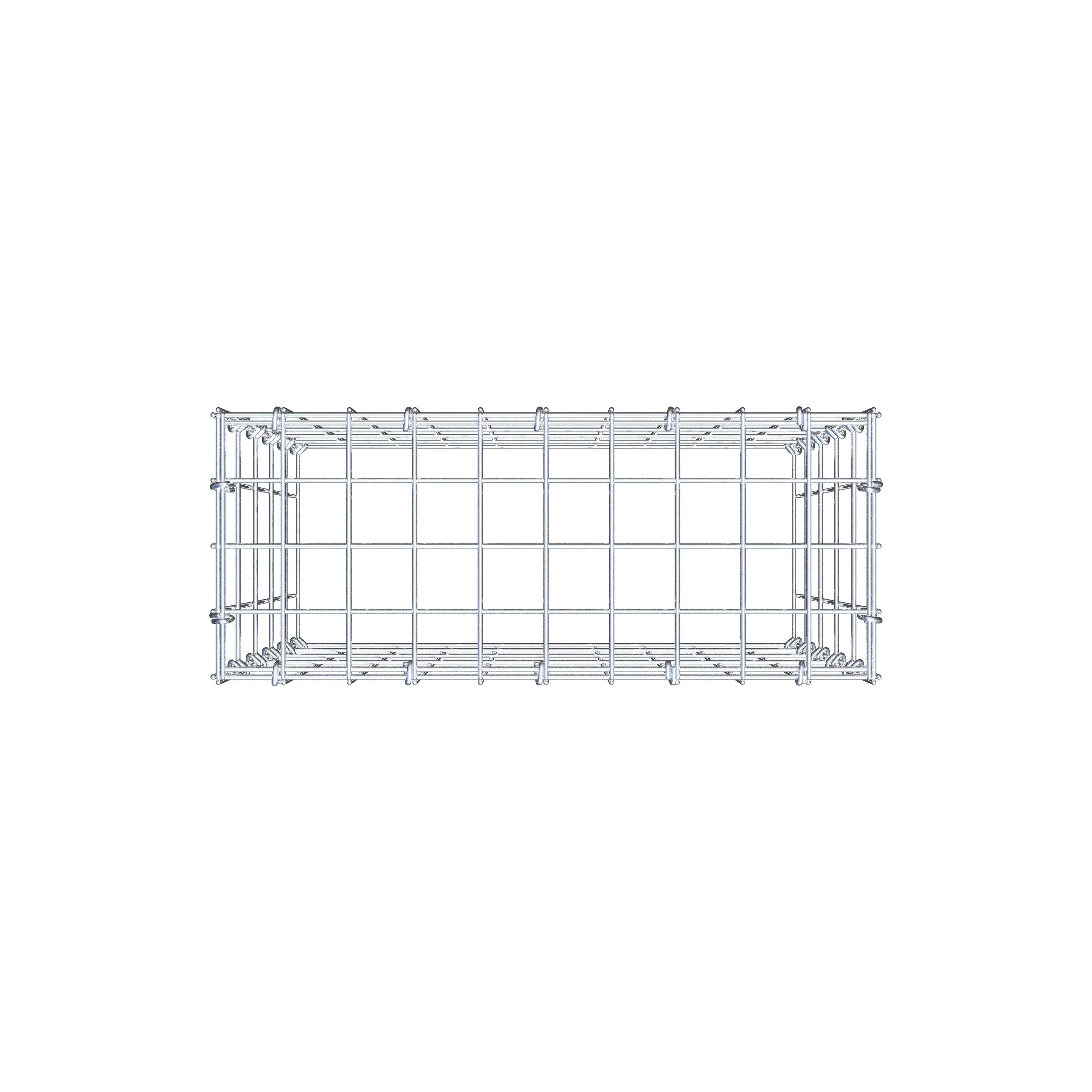 Monteret gabion type 3 50 cm x 50 cm x 20 cm (L x H x D), maskestørrelse 5 cm x 10 cm, C-ring