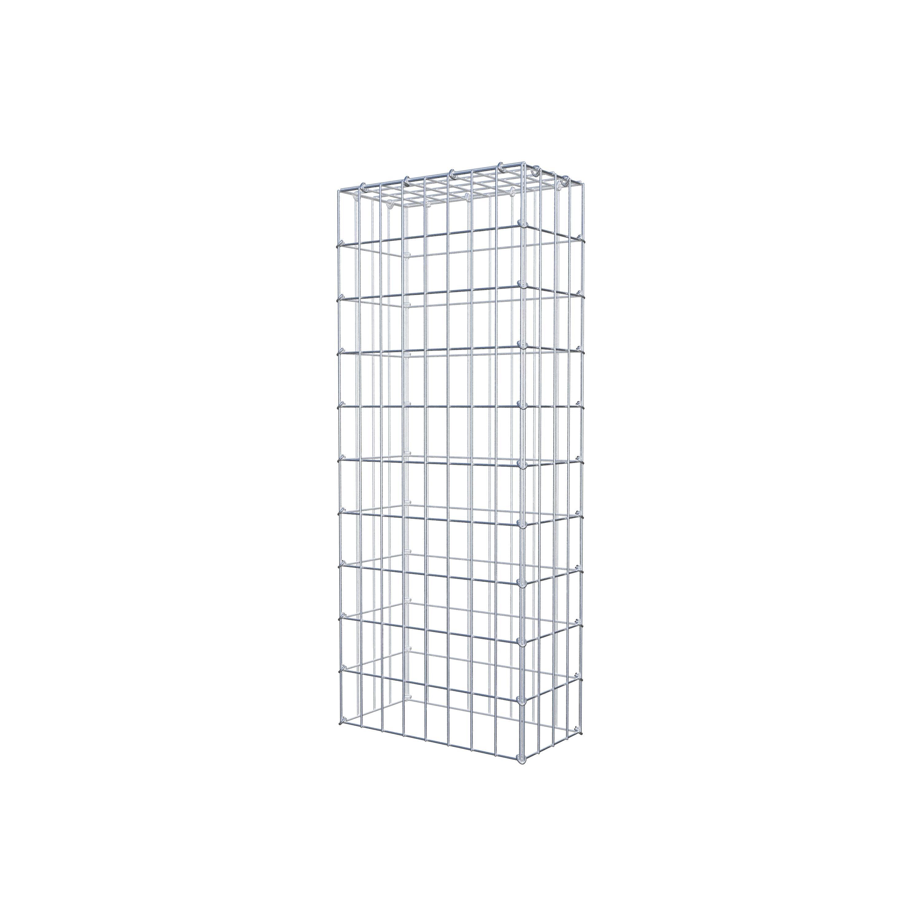 Typ 3 påbyggnadsgabion 100 cm x 20 cm x 40 cm (L x H x D), maskstorlek 5 cm x 10 cm, C-ring