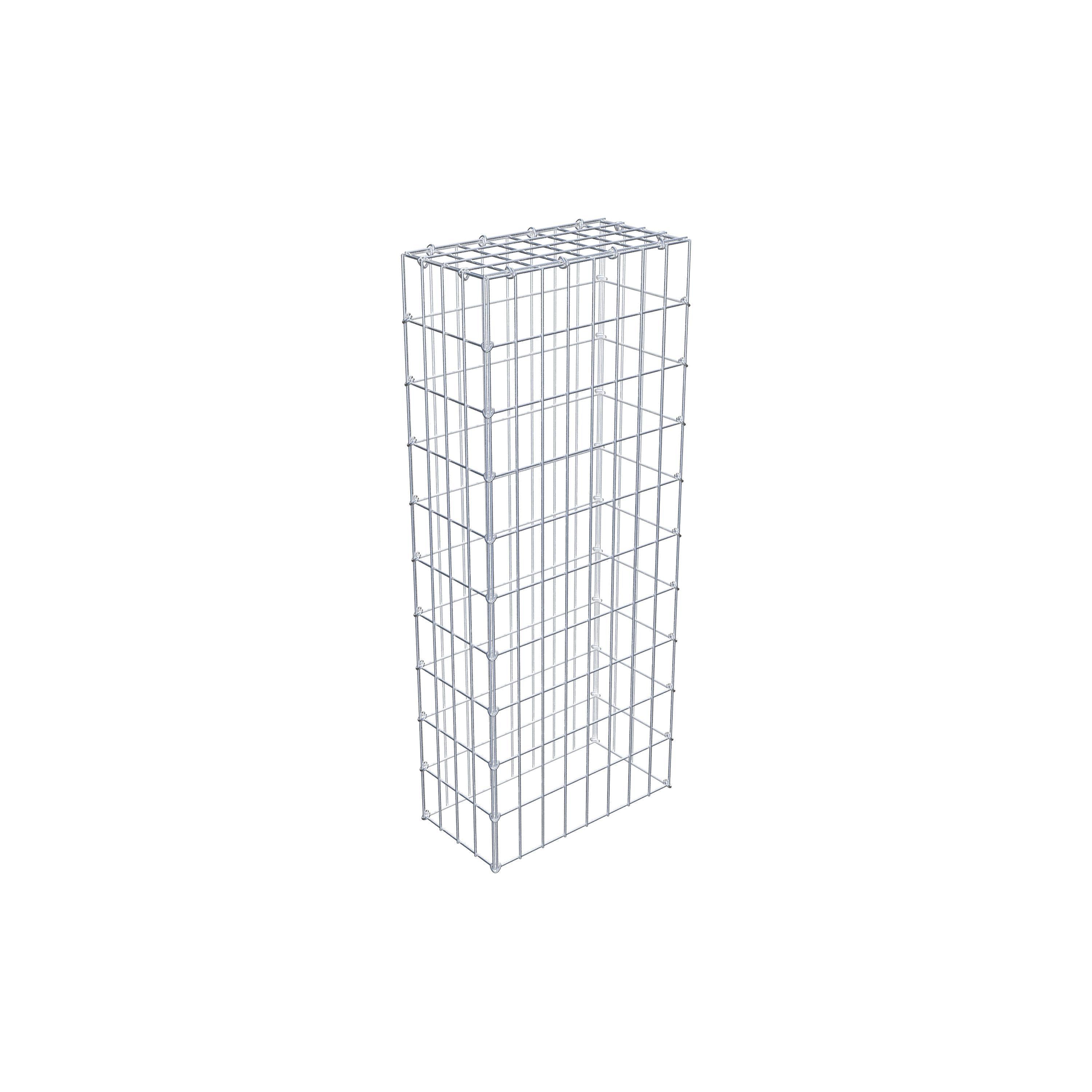 Typ 3 påbyggnadsgabion 100 cm x 20 cm x 40 cm (L x H x D), maskstorlek 5 cm x 10 cm, C-ring