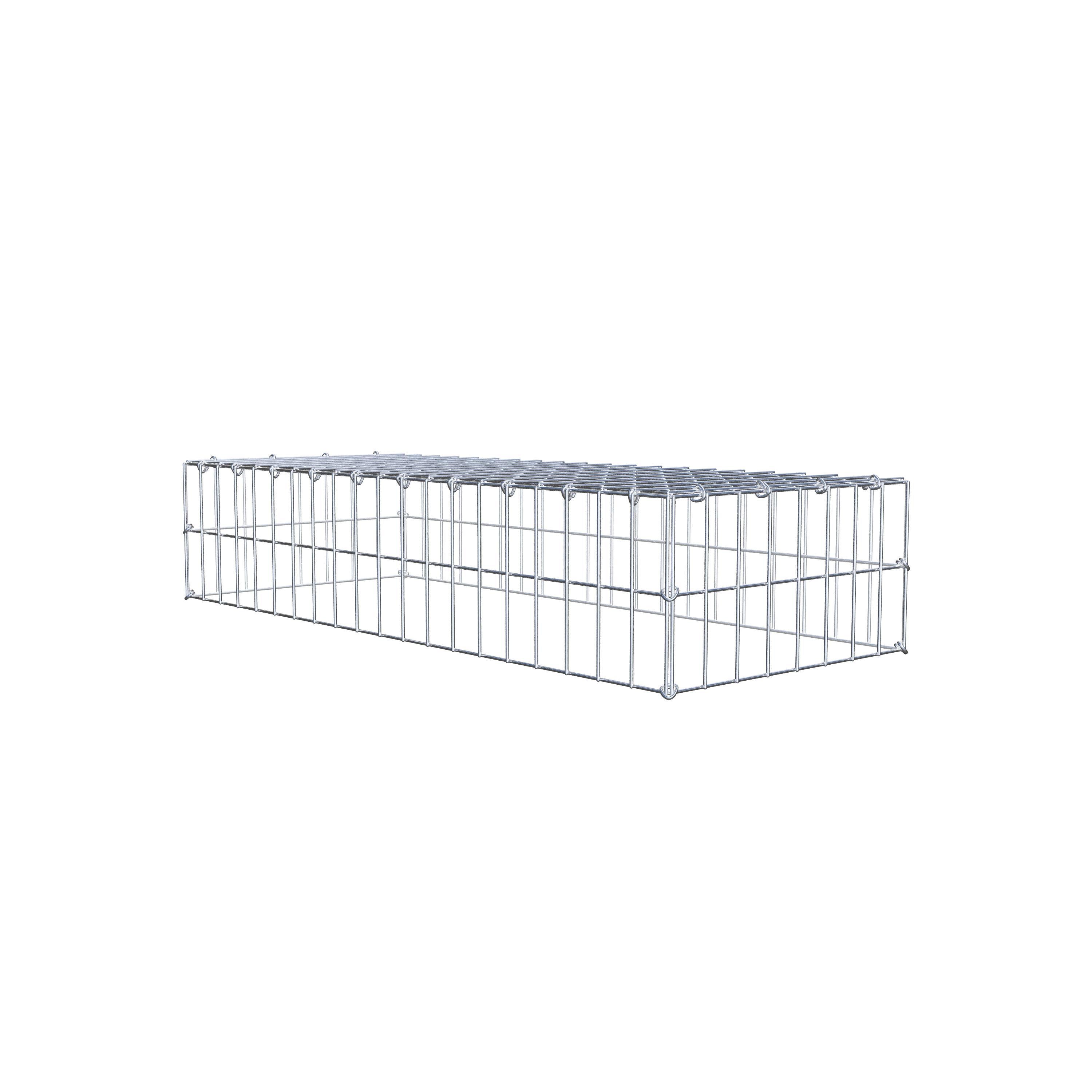 Typ 3 påbyggnadsgabion 100 cm x 20 cm x 40 cm (L x H x D), maskstorlek 5 cm x 10 cm, C-ring