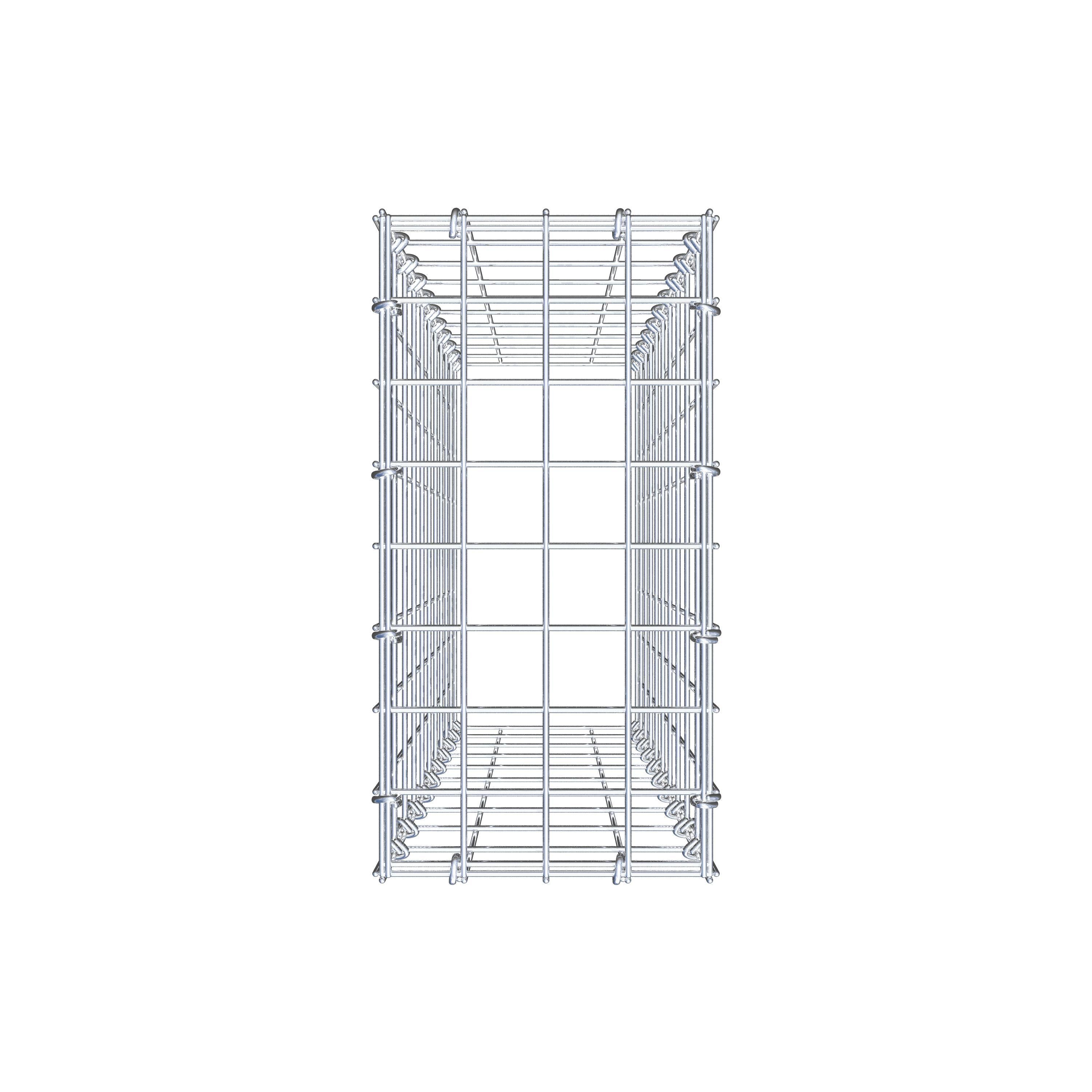 Type 3 oplegkorf 100 cm x 20 cm x 40 cm (L x H x D), maaswijdte 5 cm x 10 cm, C-ring