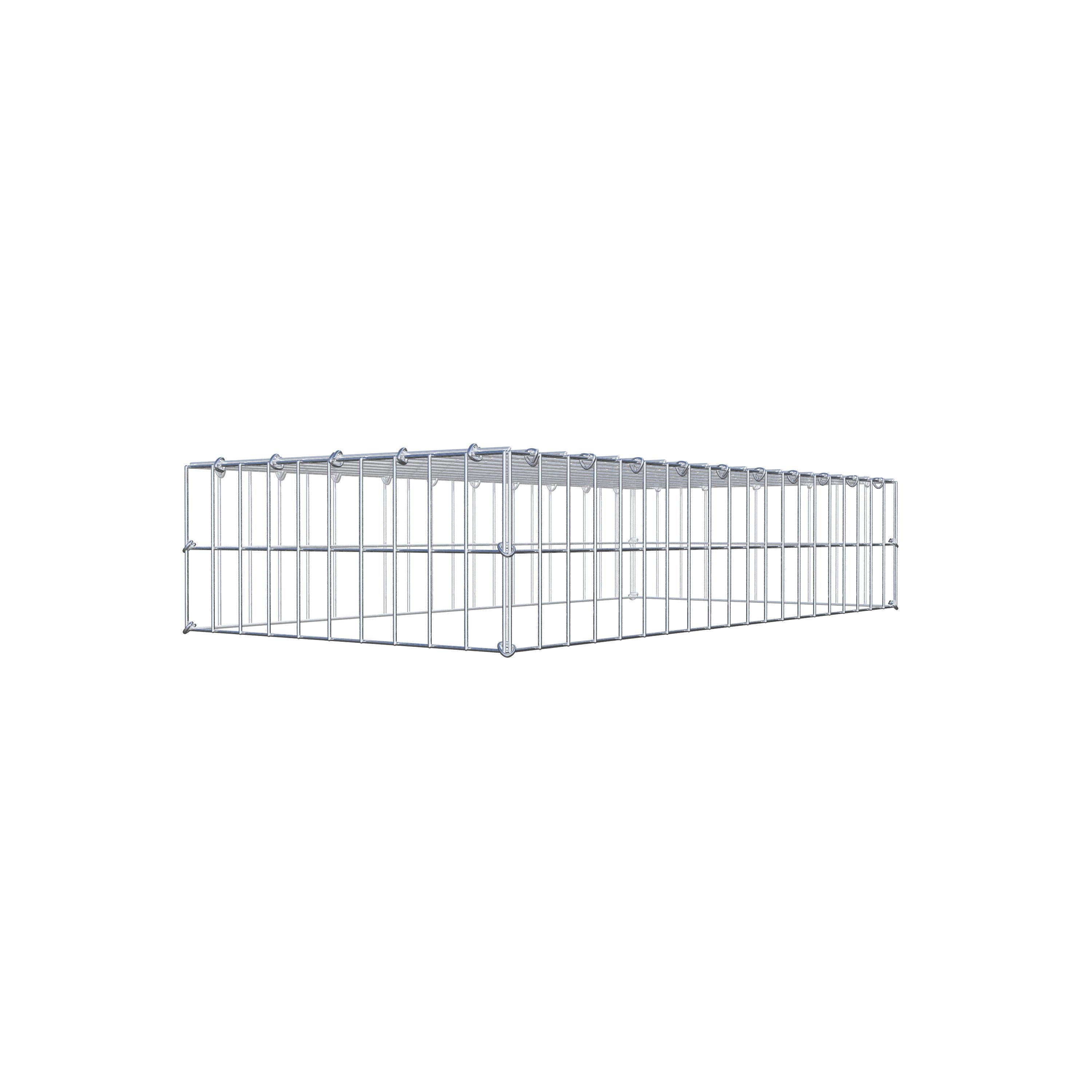 Typ 3 påbyggnadsgabion 100 cm x 20 cm x 50 cm (L x H x D), maskstorlek 5 cm x 10 cm, C-ring