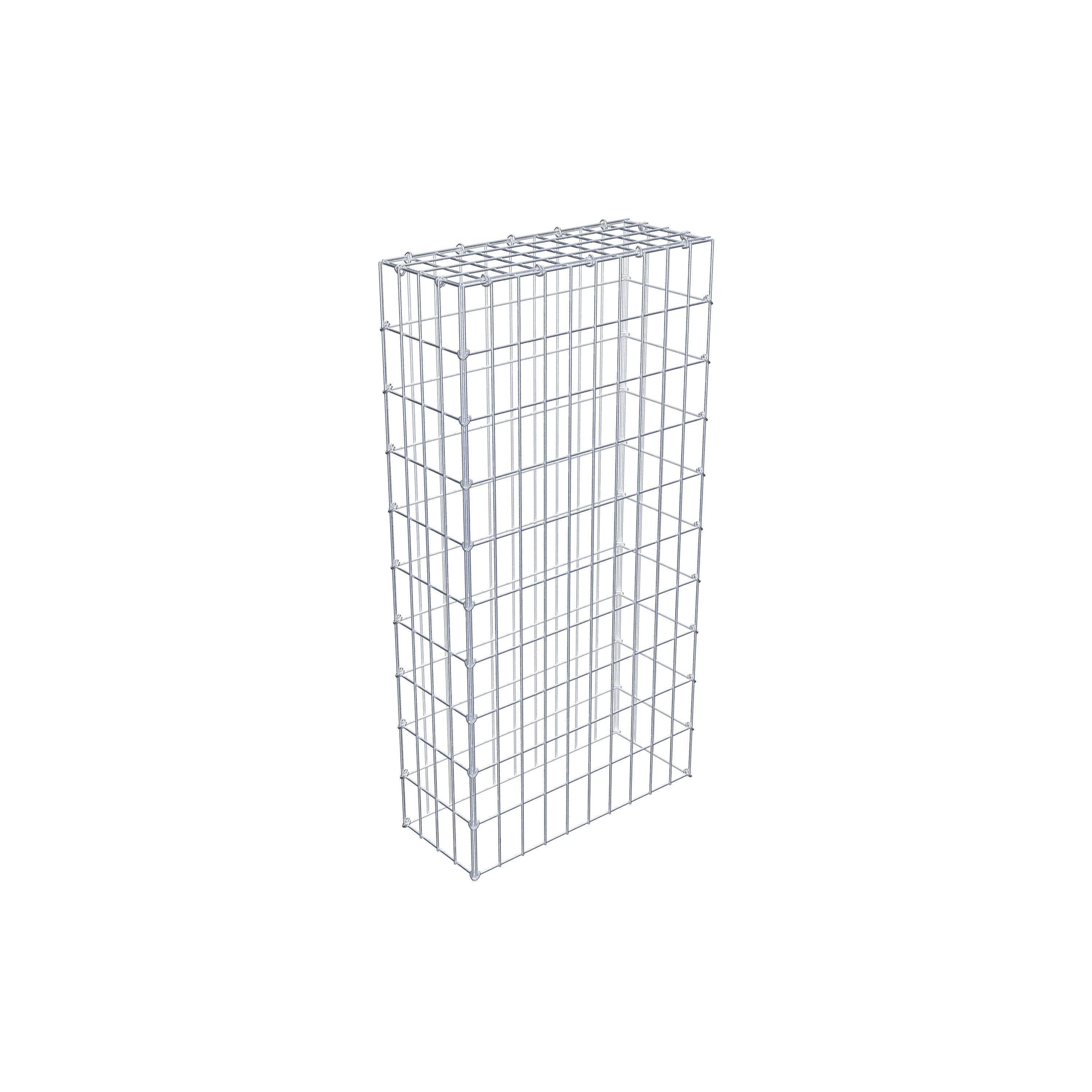 Typ 3 påbyggnadsgabion 100 cm x 20 cm x 50 cm (L x H x D), maskstorlek 5 cm x 10 cm, C-ring