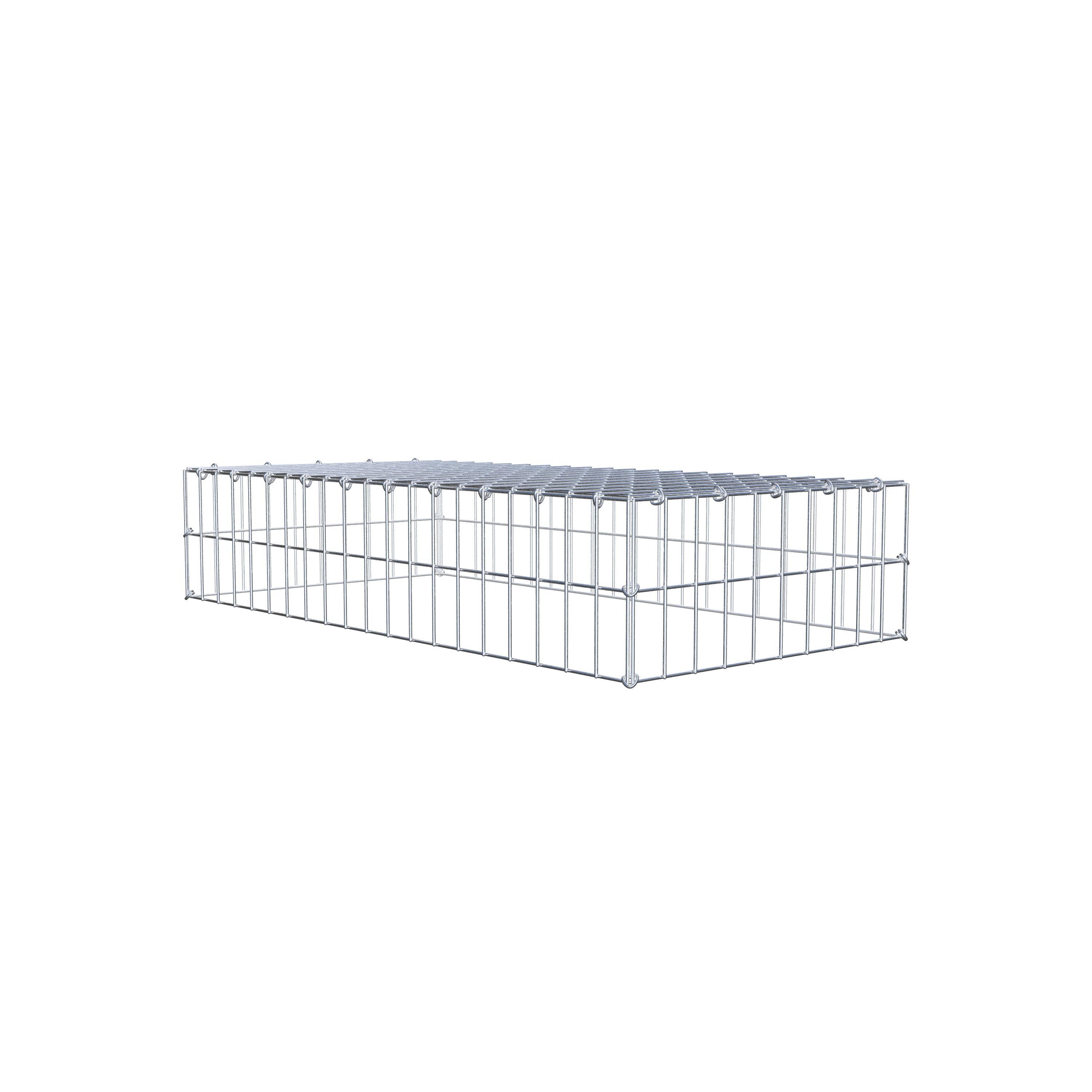 Typ 3 påbyggnadsgabion 100 cm x 20 cm x 50 cm (L x H x D), maskstorlek 5 cm x 10 cm, C-ring