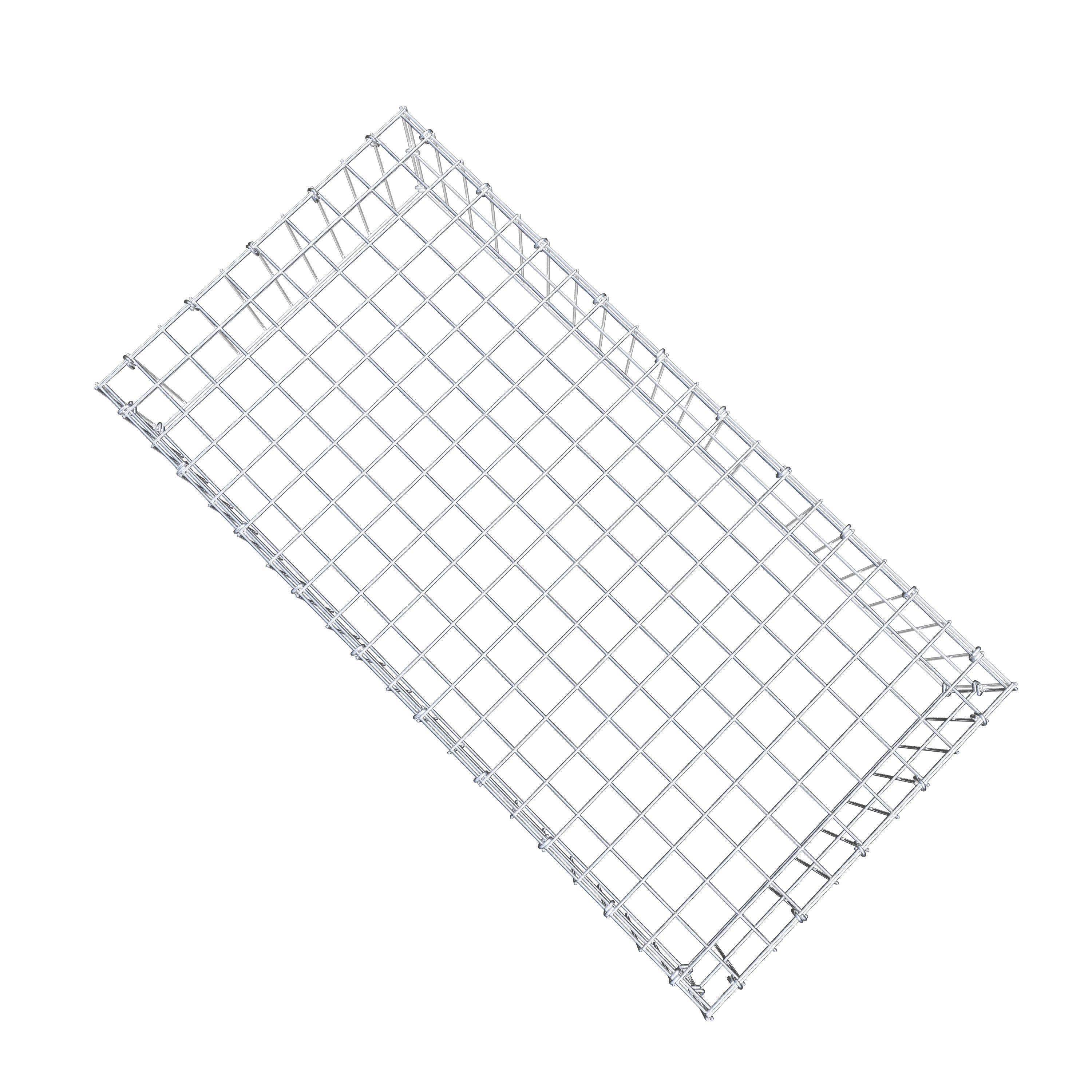 Typ 3 påbyggnadsgabion 100 cm x 20 cm x 50 cm (L x H x D), maskstorlek 5 cm x 10 cm, C-ring