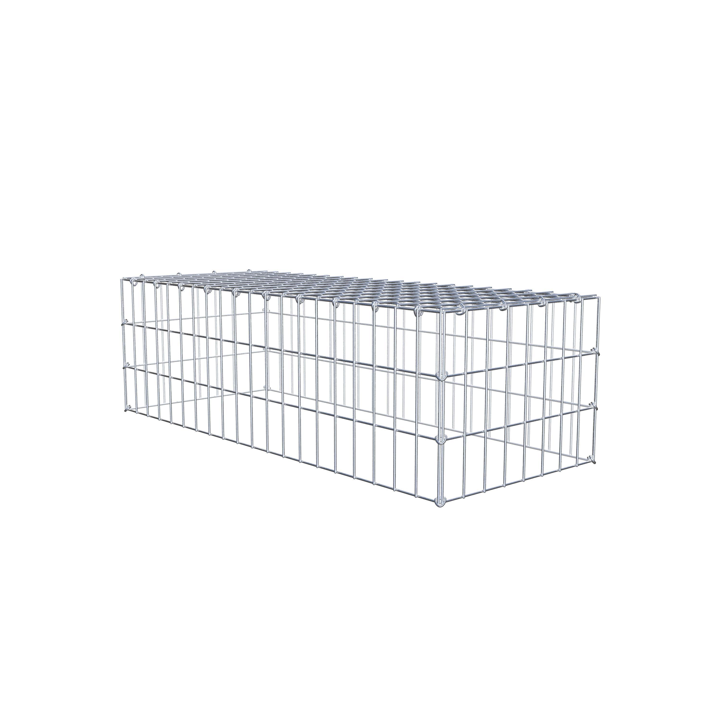 Typ 3 påbyggnadsgabion 100 cm x 30 cm x 40 cm (L x H x D), maskstorlek 5 cm x 10 cm, C-ring