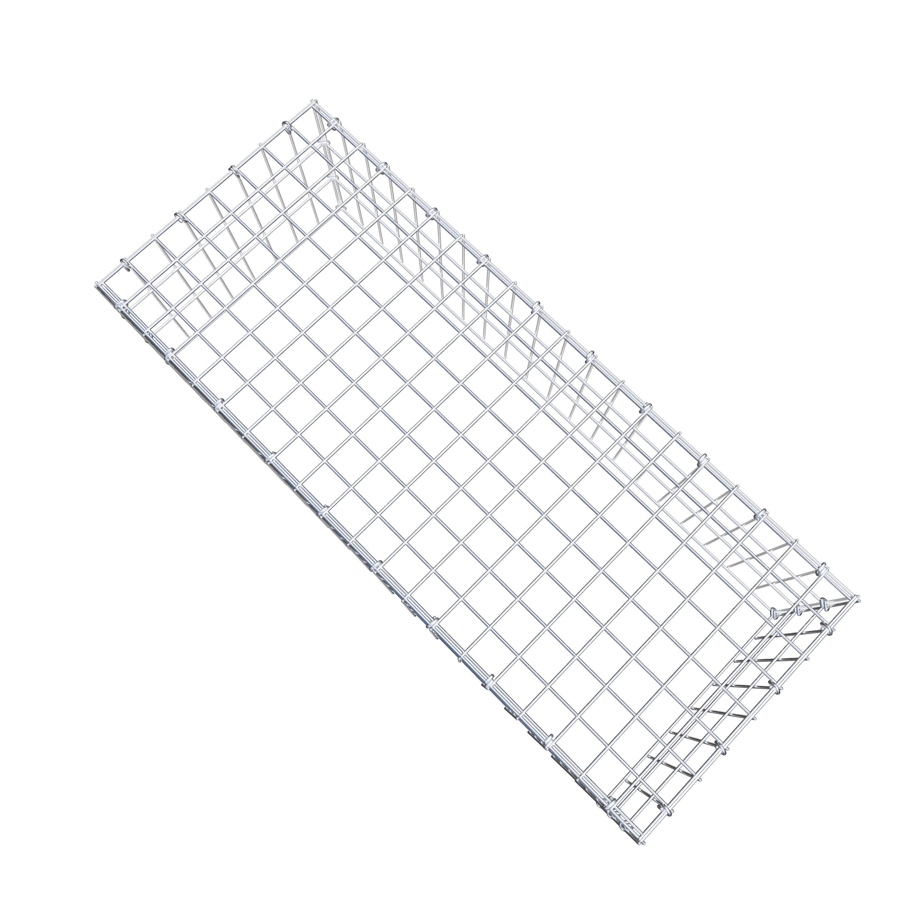 Typ 3 påbyggnadsgabion 100 cm x 30 cm x 40 cm (L x H x D), maskstorlek 5 cm x 10 cm, C-ring