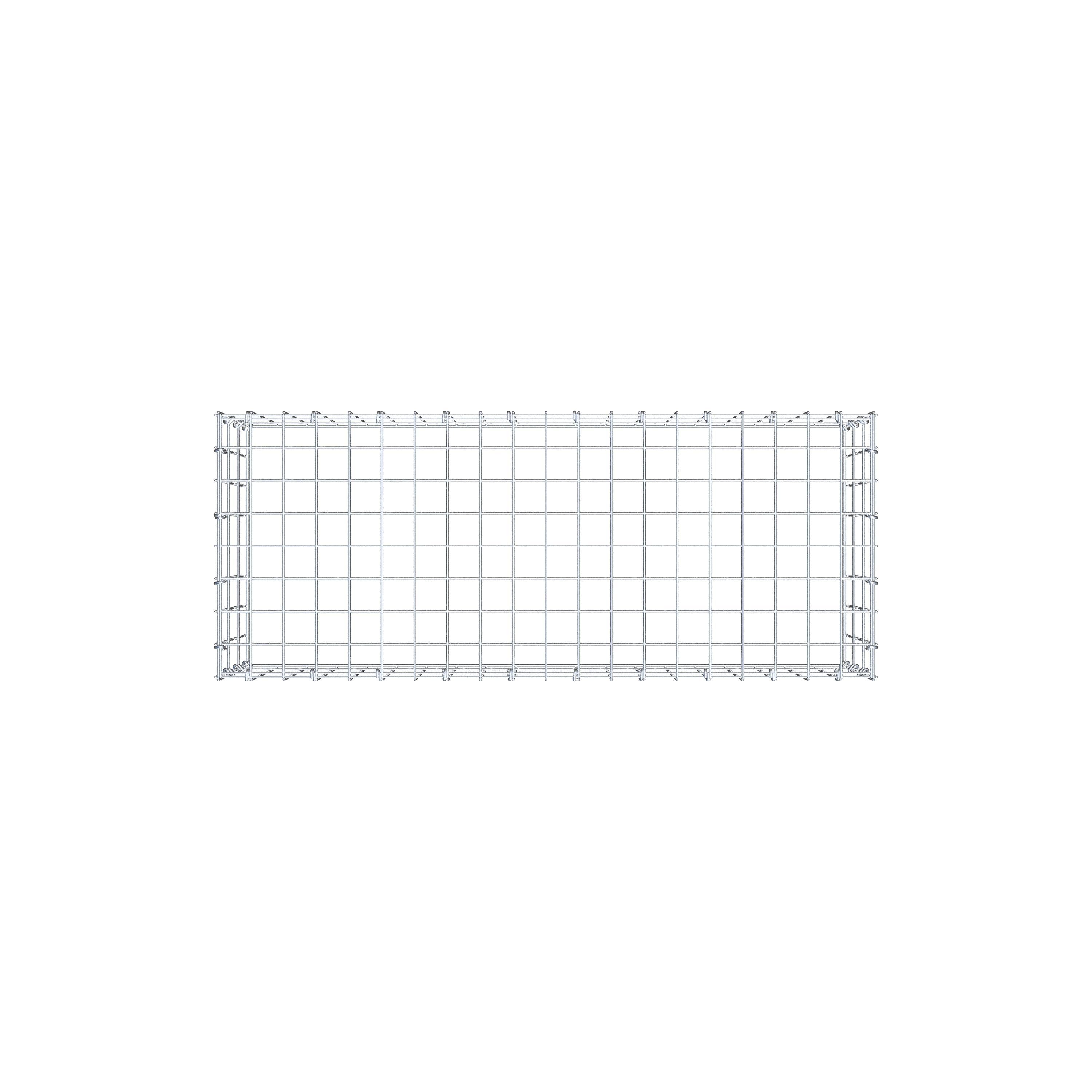 Typ 3 påbyggnadsgabion 100 cm x 30 cm x 40 cm (L x H x D), maskstorlek 5 cm x 10 cm, C-ring