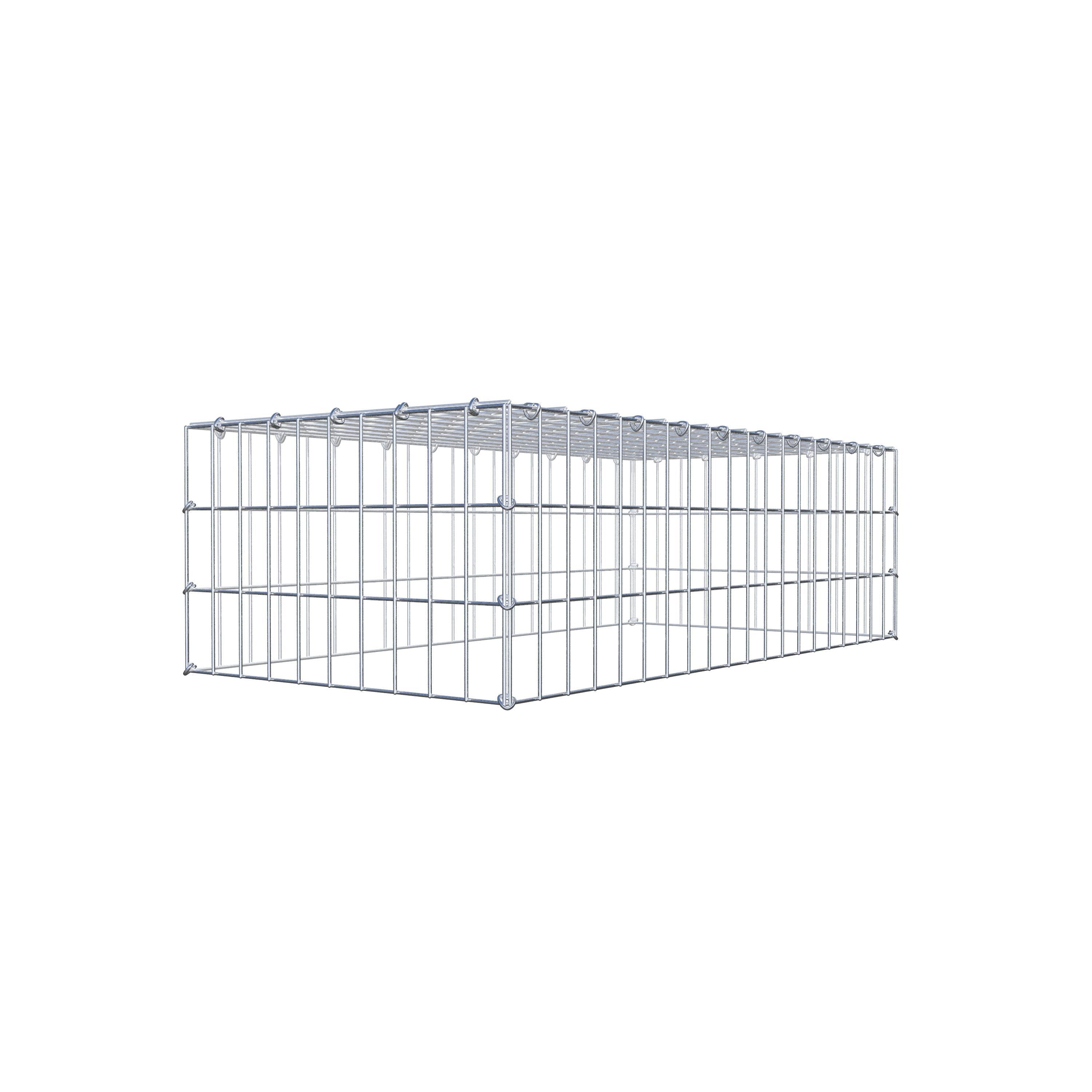 Typ 3 påbyggnadsgabion 100 cm x 30 cm x 50 cm (L x H x D), maskstorlek 5 cm x 10 cm, C-ring