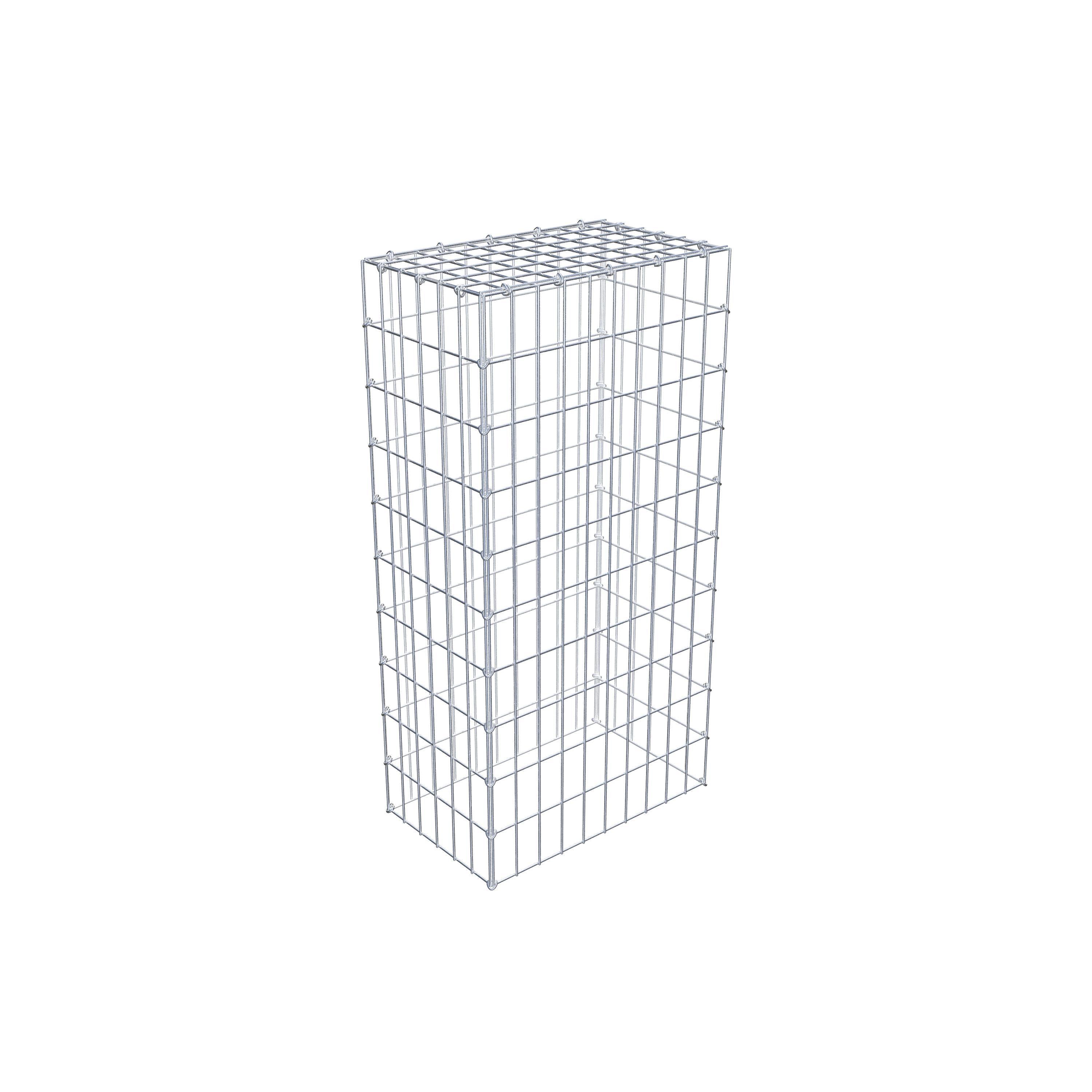 Typ 3 påbyggnadsgabion 100 cm x 30 cm x 50 cm (L x H x D), maskstorlek 5 cm x 10 cm, C-ring