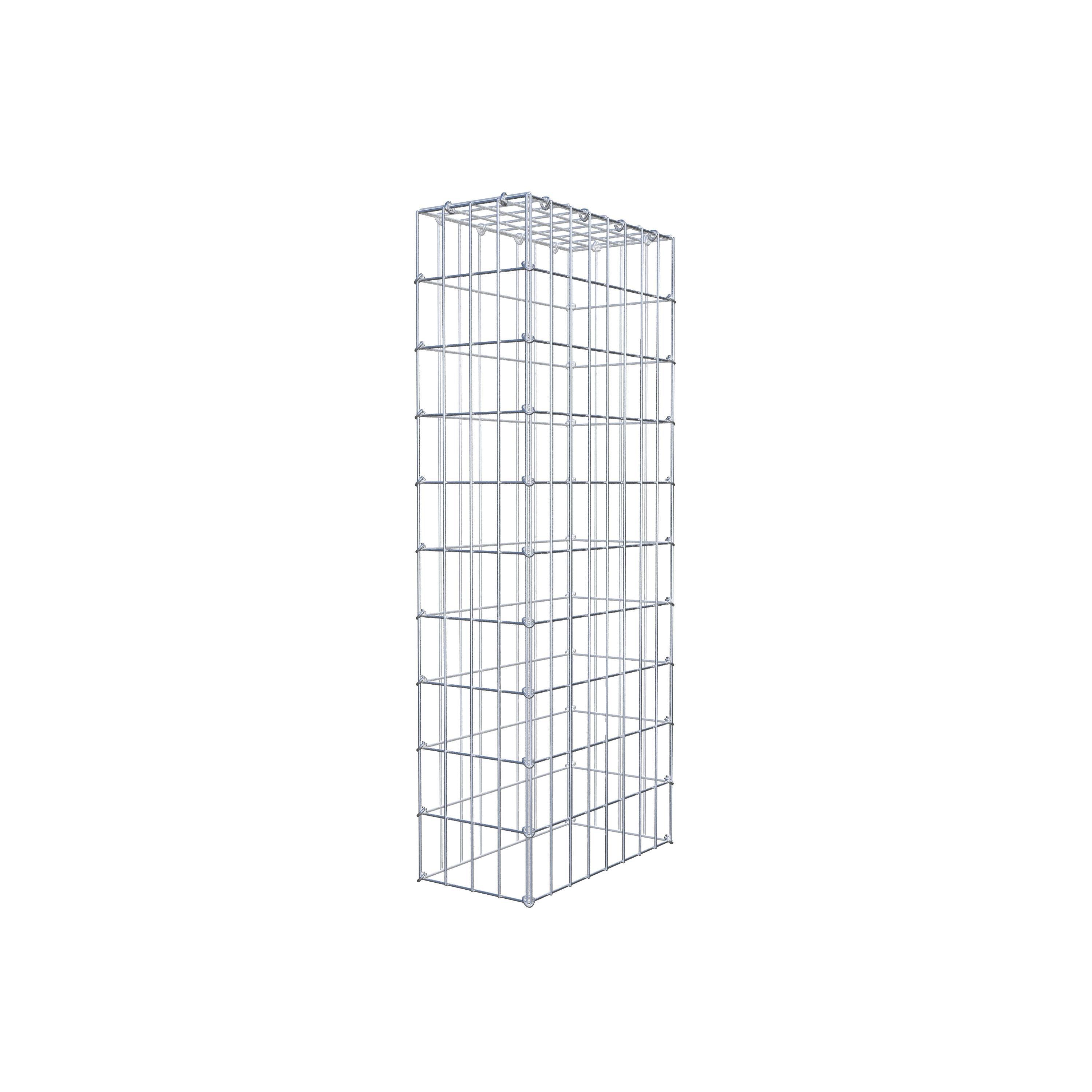 Typ 3 påbyggnadsgabion 100 cm x 40 cm x 20 cm (L x H x D), maskstorlek 5 cm x 10 cm, C-ring