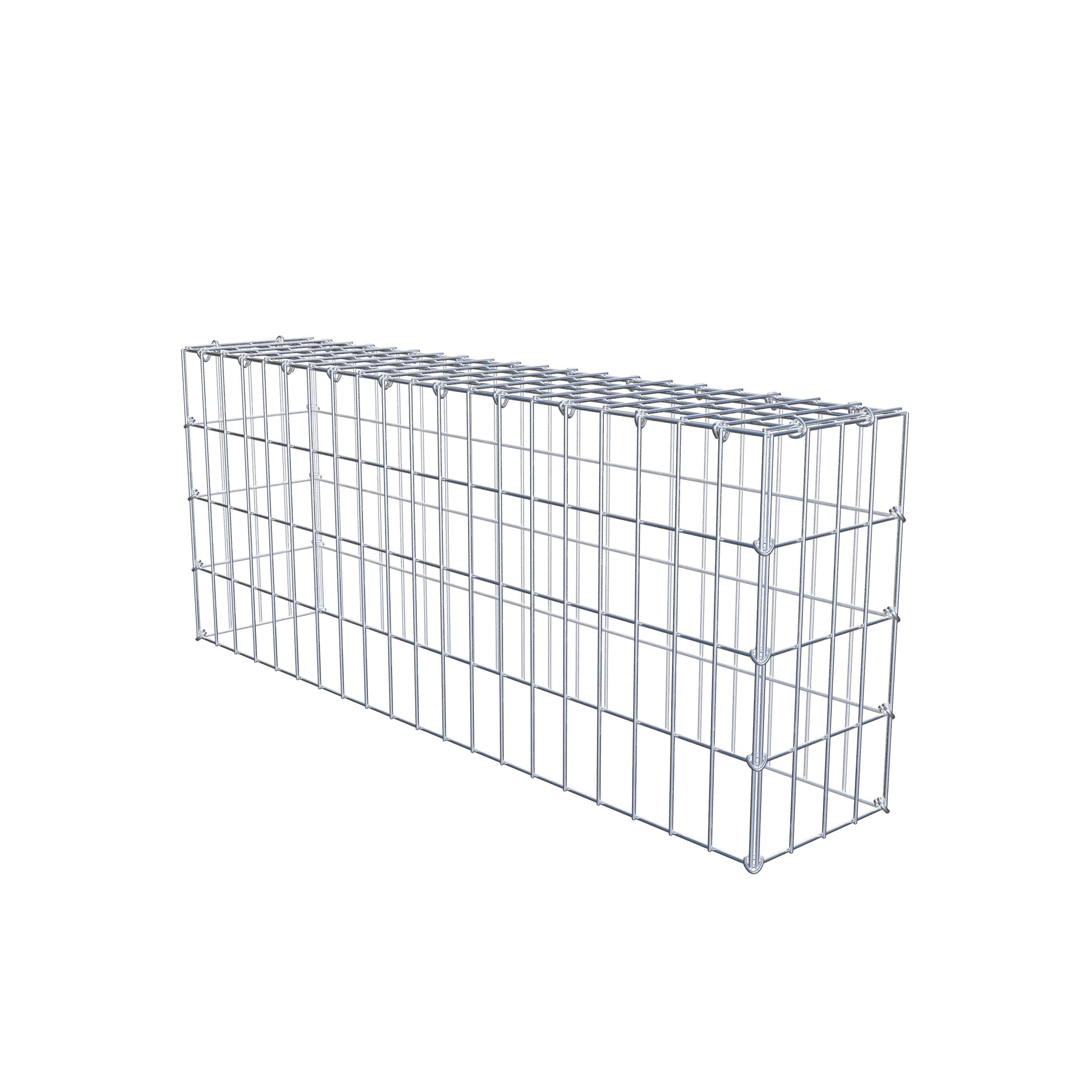 Typ 3 påbyggnadsgabion 100 cm x 40 cm x 20 cm (L x H x D), maskstorlek 5 cm x 10 cm, C-ring