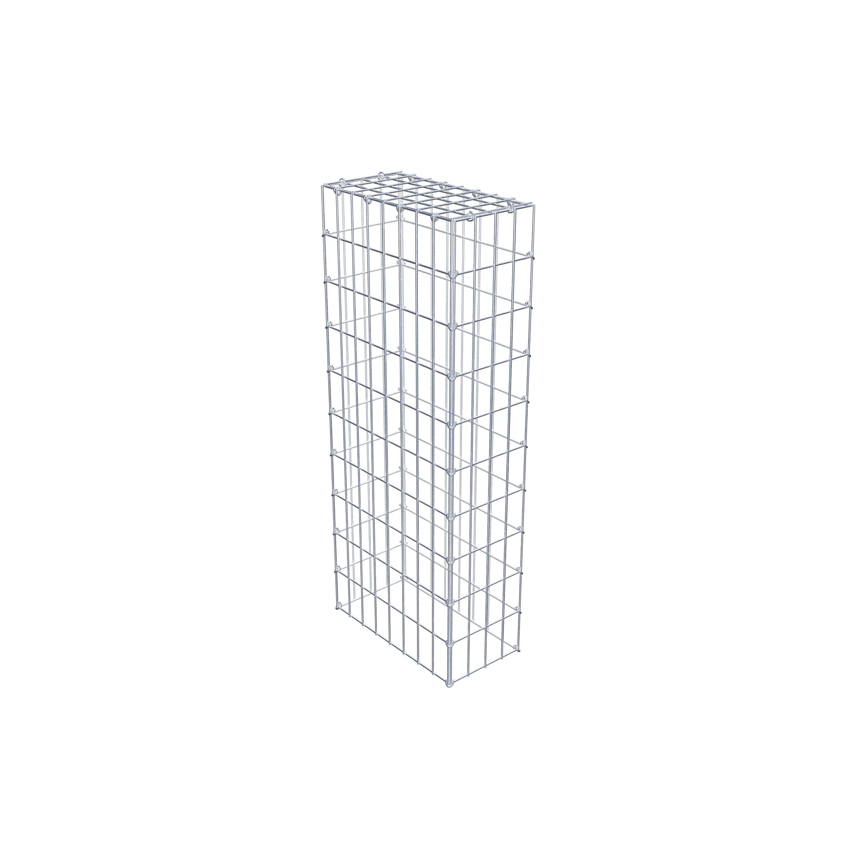 Typ 3 påbyggnadsgabion 100 cm x 40 cm x 20 cm (L x H x D), maskstorlek 5 cm x 10 cm, C-ring