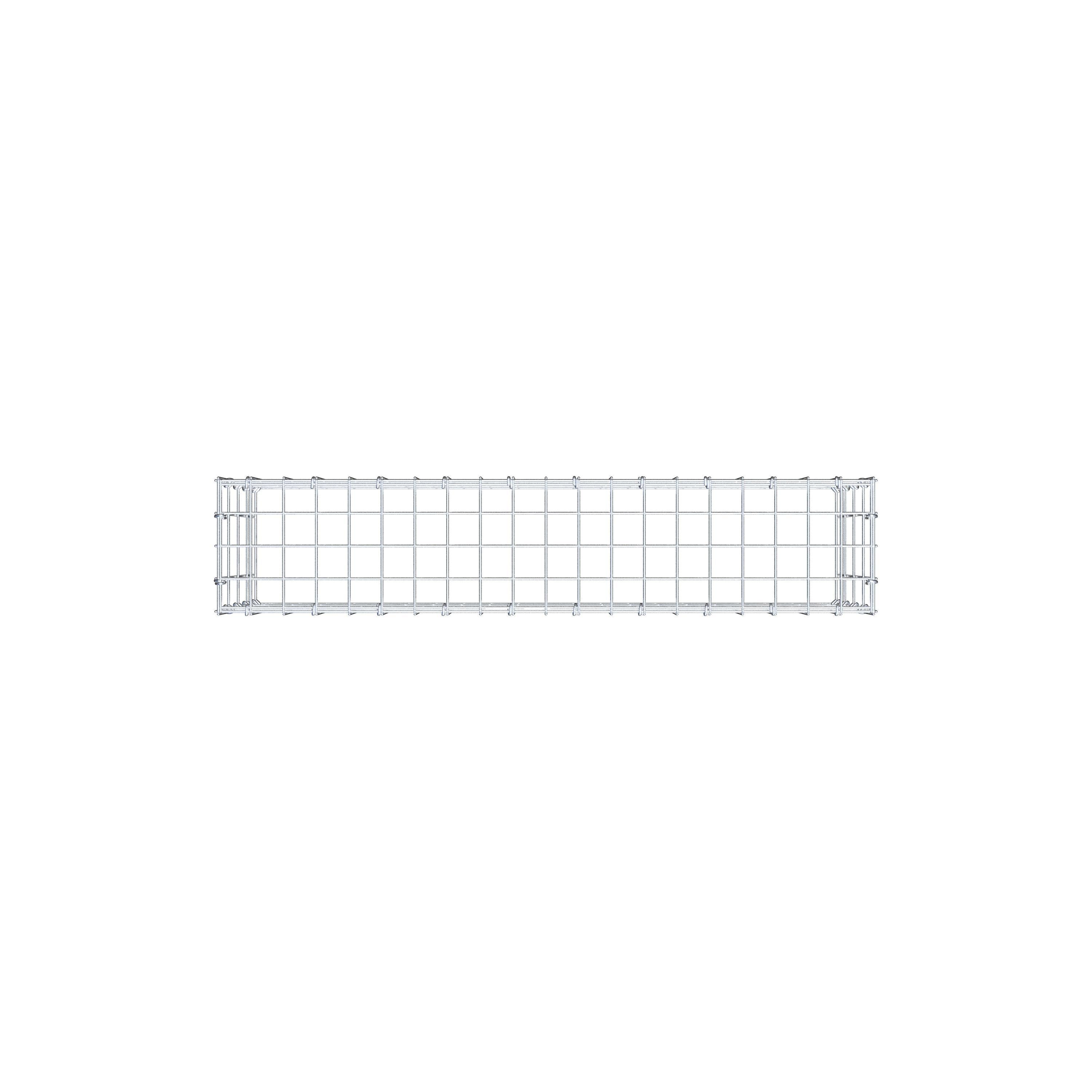 Typ 3 påbyggnadsgabion 100 cm x 40 cm x 20 cm (L x H x D), maskstorlek 5 cm x 10 cm, C-ring