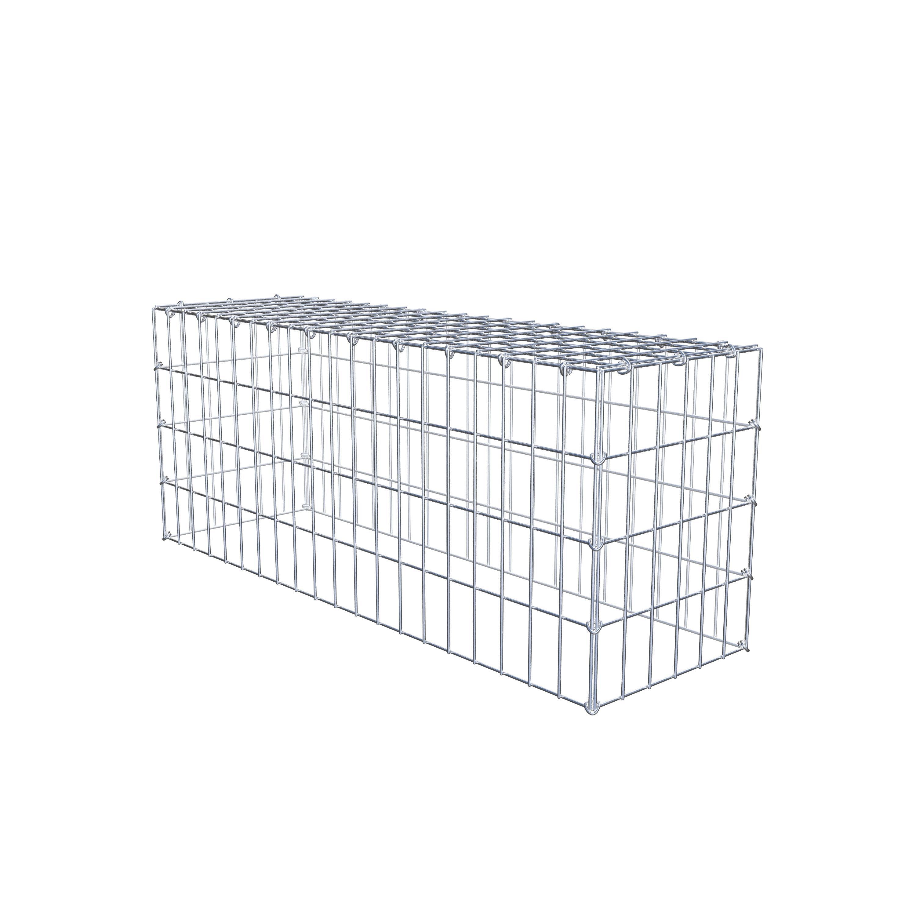 Typ 3 påbyggnadsgabion 100 cm x 40 cm x 30 cm (L x H x D), maskstorlek 5 cm x 10 cm, C-ring