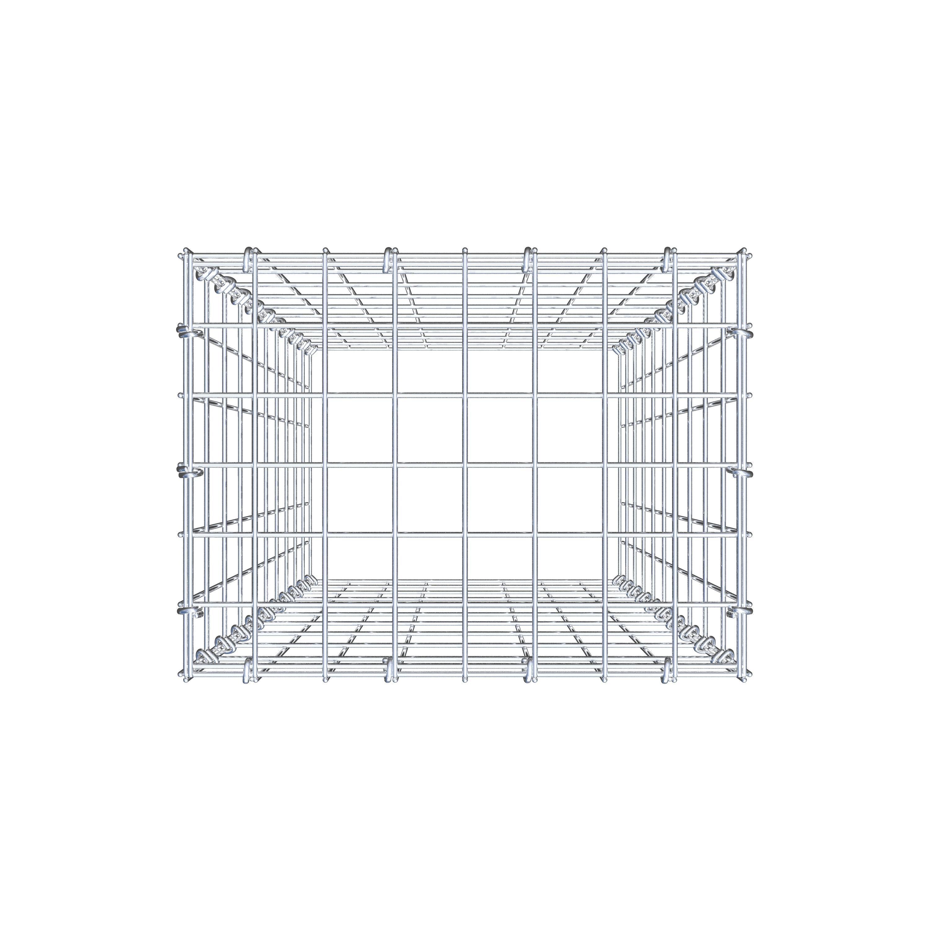 Typ 3 påbyggnadsgabion 100 cm x 40 cm x 30 cm (L x H x D), maskstorlek 5 cm x 10 cm, C-ring