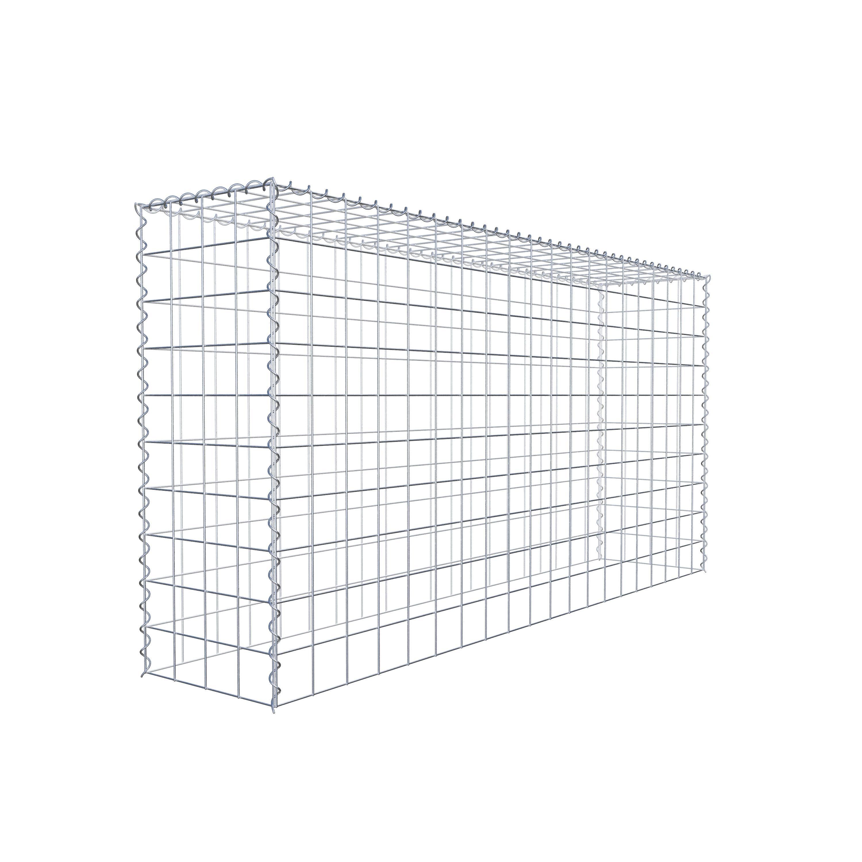 Opbouw schanskorf type 3 200 cm x 100 cm x 40 cm (L x H x D), maaswijdte 10 cm x 10 cm, spiraal