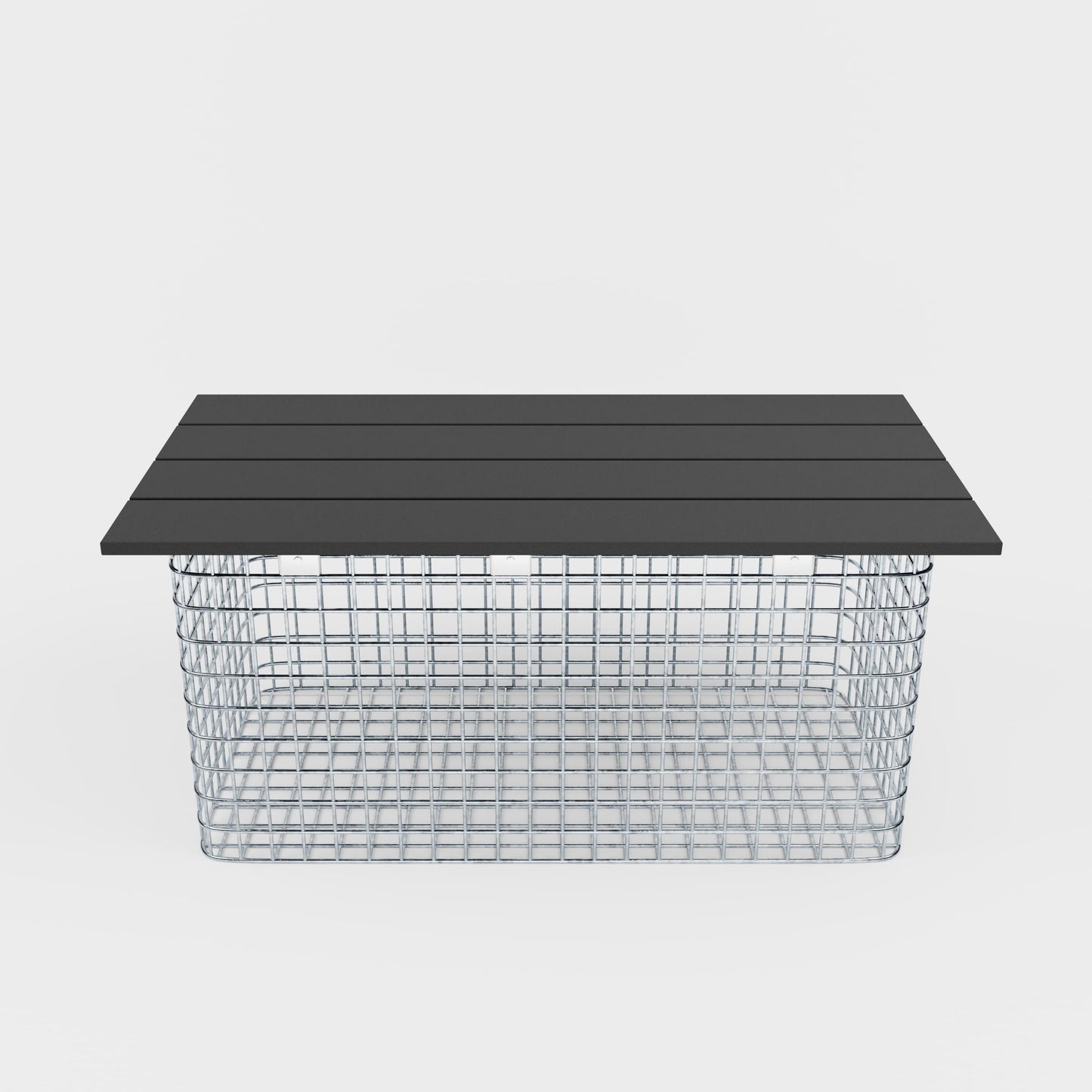 Banco de jardim 102 x 50 x 52 cm MW 5 x 5 cm galvanizado a quente, com capa reciclada em antracite