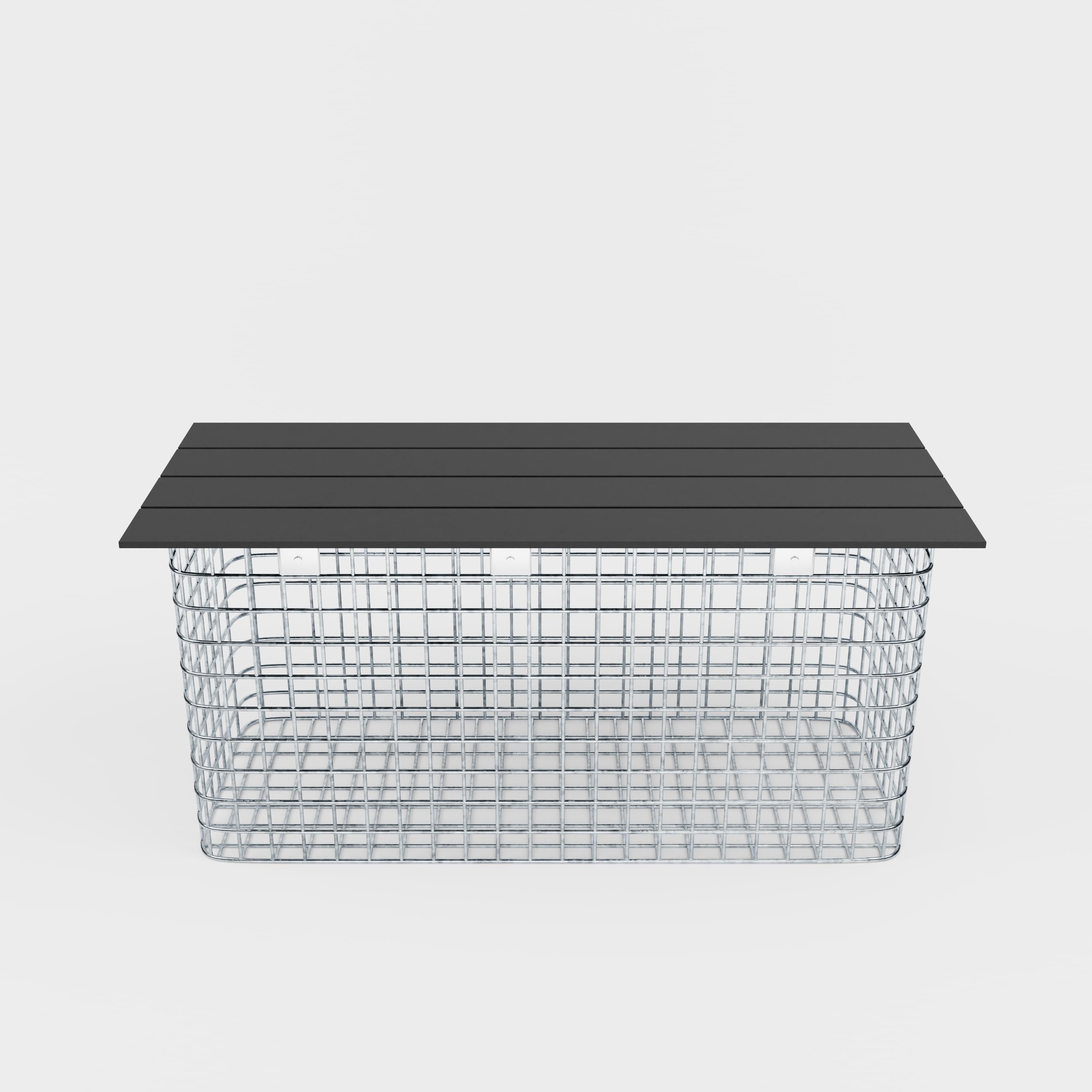 Banco de jardim 102 x 50 x 42 cm MW 5 x 5 cm galvanizado a quente, com capa reciclada em antracite