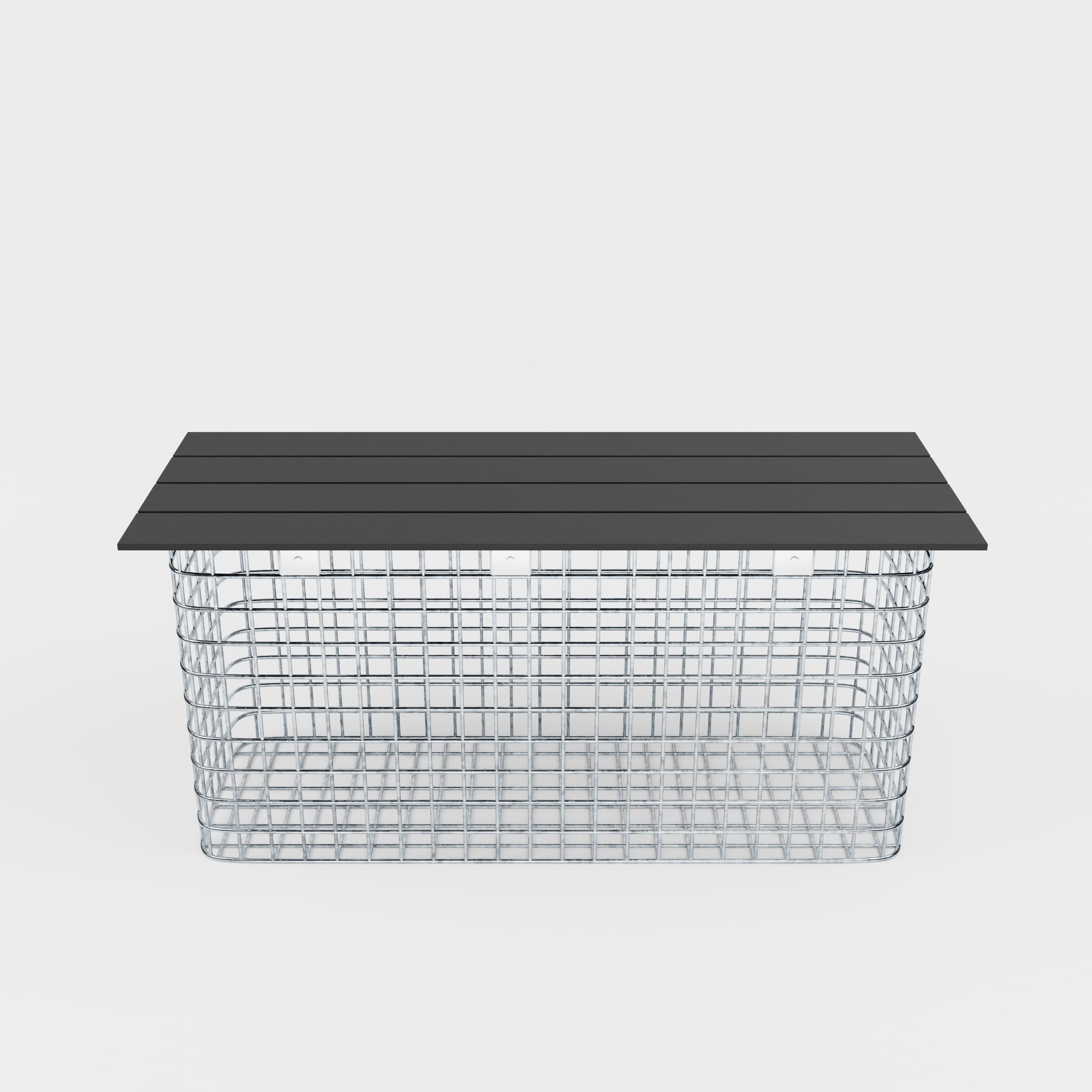 Havebænk 102 x 50 x 32 cm MW 5 x 5 cm varmgalvaniseret, med genbrugsdæksel i antracit