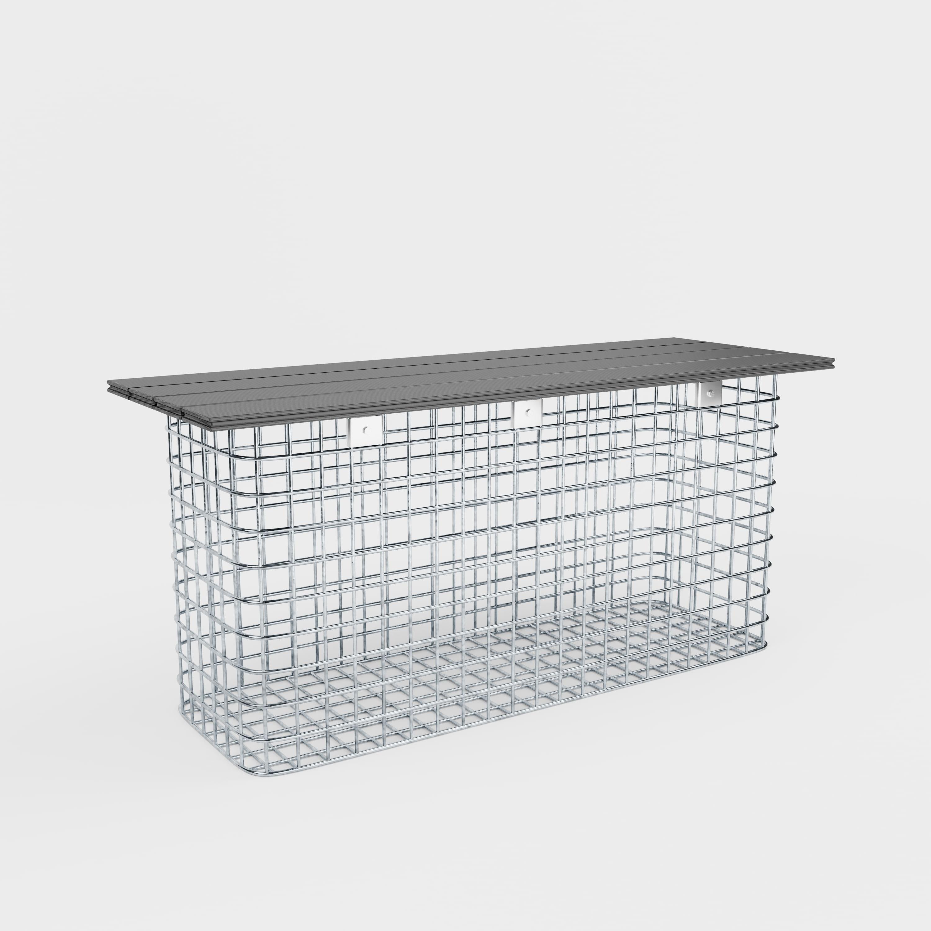 Havebænk 102 x 50 x 32 cm MW 5 x 5 cm varmgalvaniseret, med genbrugsdæksel i antracit