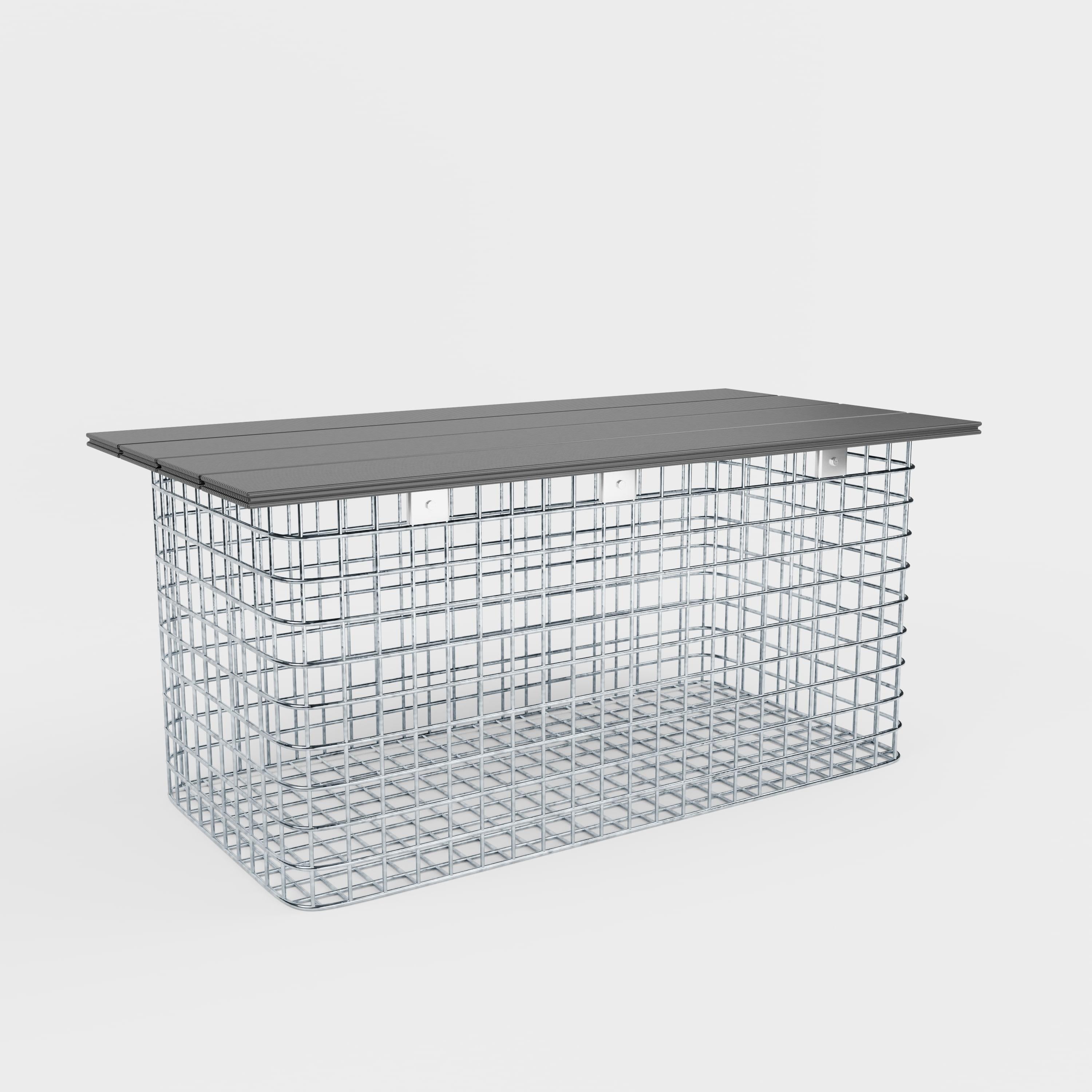 Havebænk 102 x 50 x 52 cm MW 5 x 5 cm varmgalvaniseret, med genbrugsdæksel i antracit