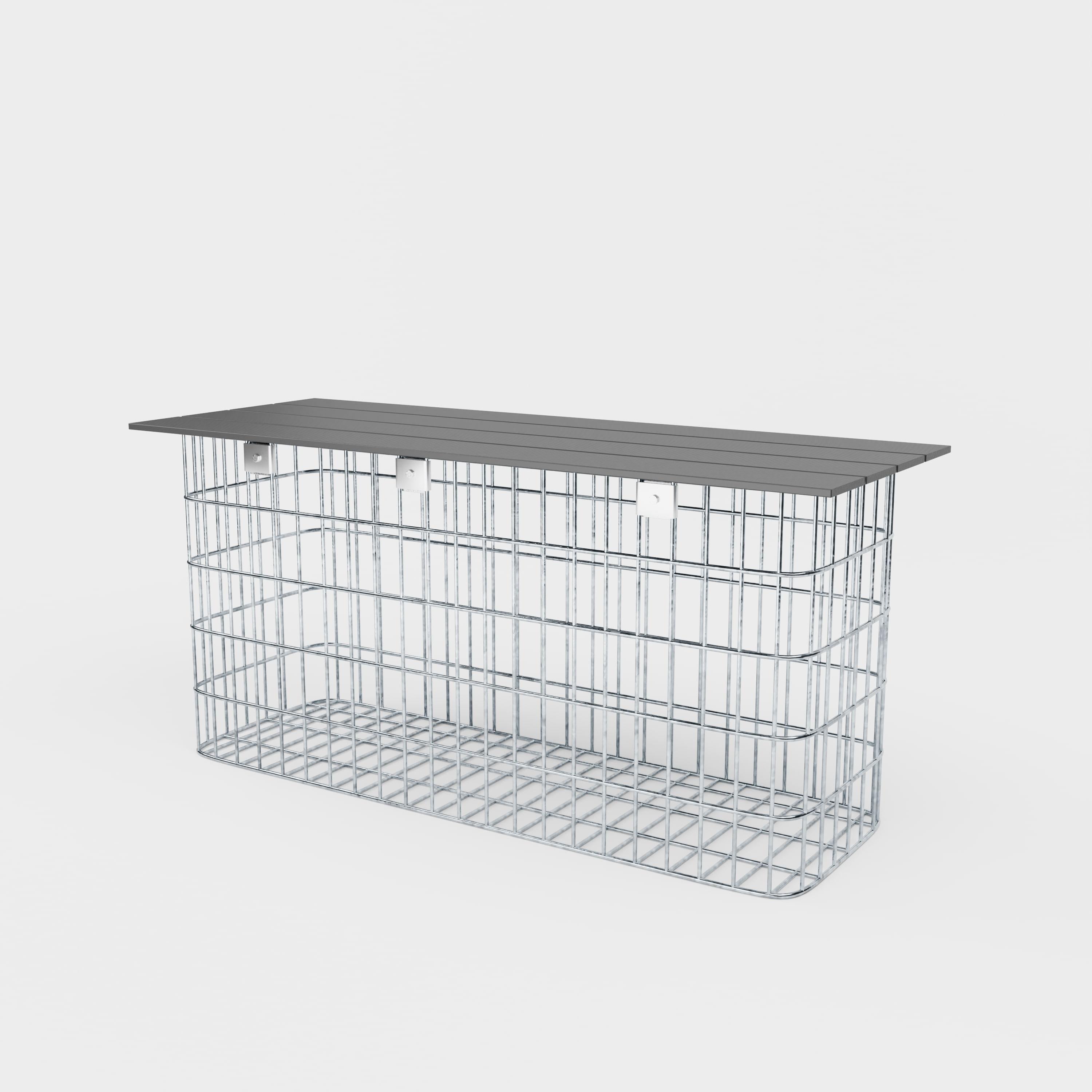 Havebænk 102 x 50 x 32 cm MW 5 x 10 cm varmgalvaniseret, med genbrugsdæksel i antracit