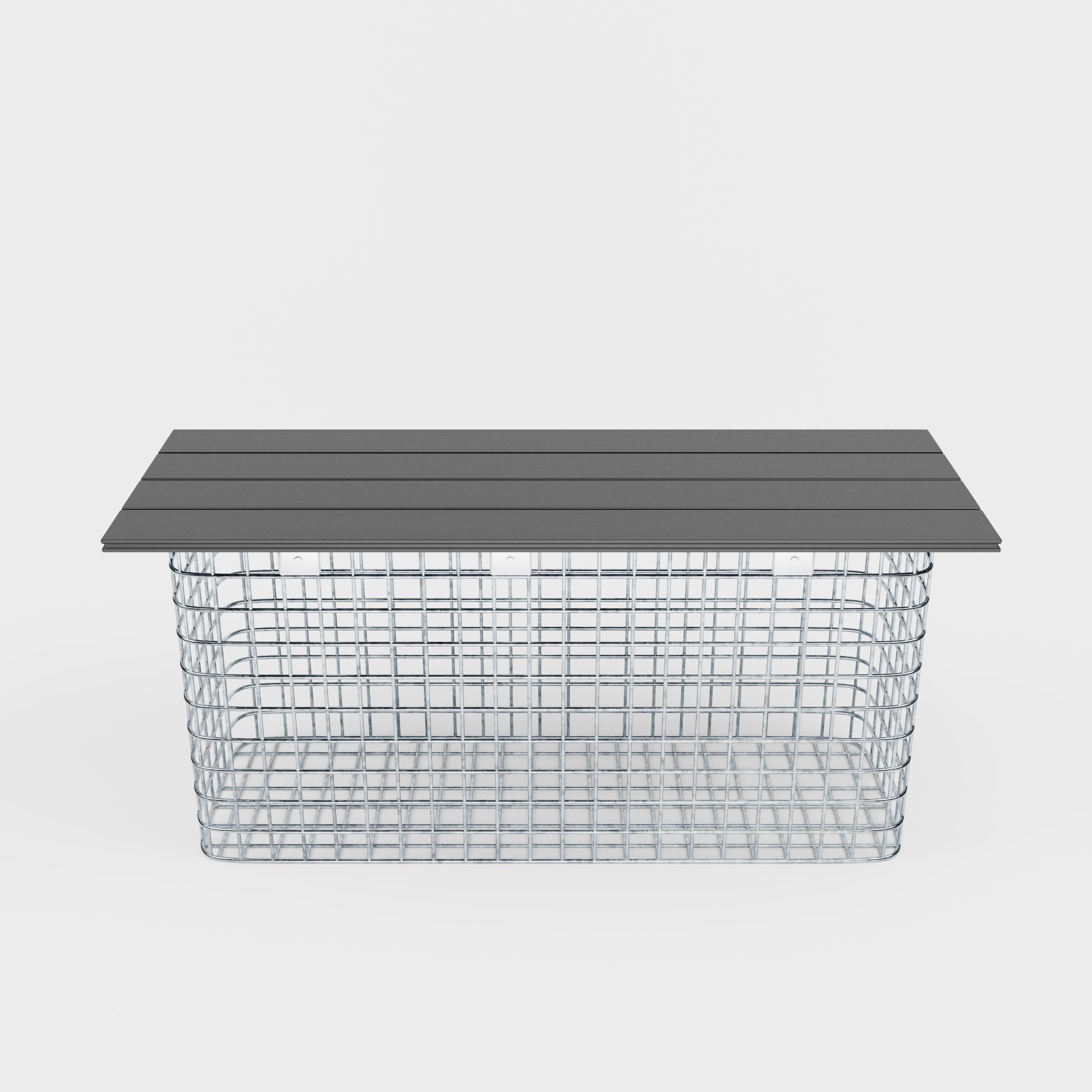 Banco de jardim 102 x 50 x 32 cm MW 5 x 5 cm galvanizado a quente, com capa reciclada em antracite