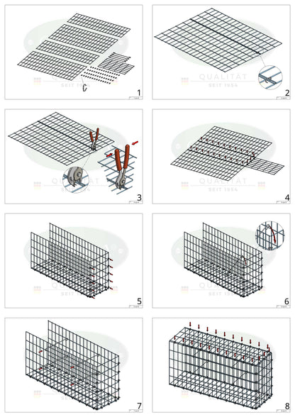 Gabião tipo 2 100 cm x 70 cm x 50 cm, malhagem 5 cm x 10 cm, anel C