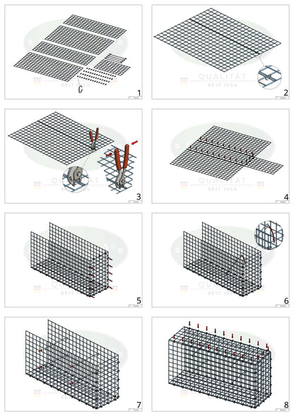 Gabião tipo 2 50 cm x 50 cm x 50 cm (C x A x P), malhagem 5 cm x 5 cm, anel C
