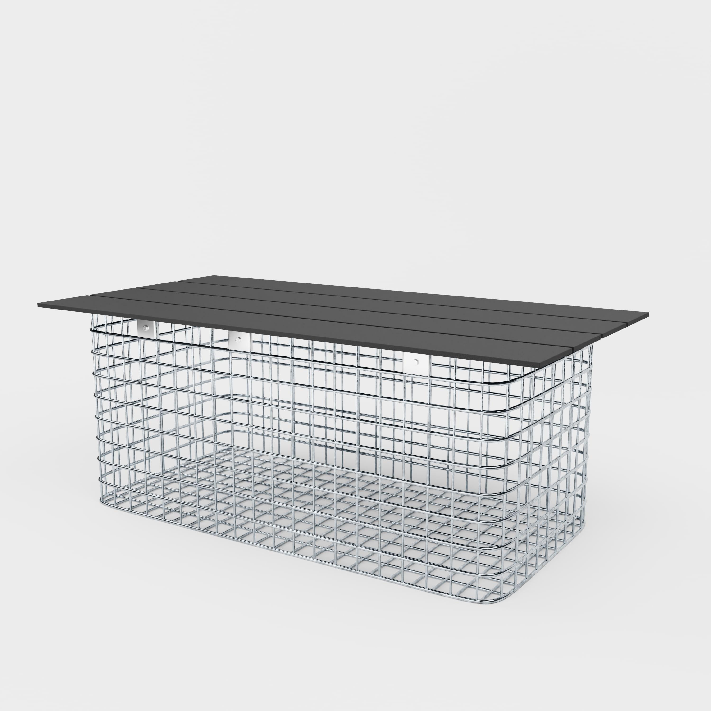 Havebænk 102 x 45 x 52 cm MW 5 x 5 cm varmgalvaniseret, med genbrugsdæksel i antracit