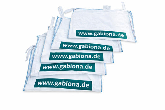 5x Big Bags 95 x 65 x 120 cm (L x T x H) - mit Aufdruck - sehr stabil - 1.250 kg SWL