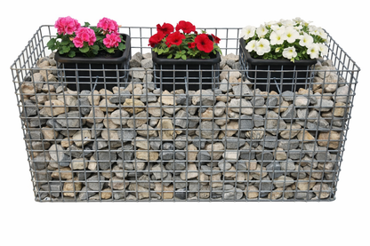 Flower column, set of 3, height 62 cm, base area 127 x 52 cm, MW 5 x 5 cm, hot-dip galvanized including pot