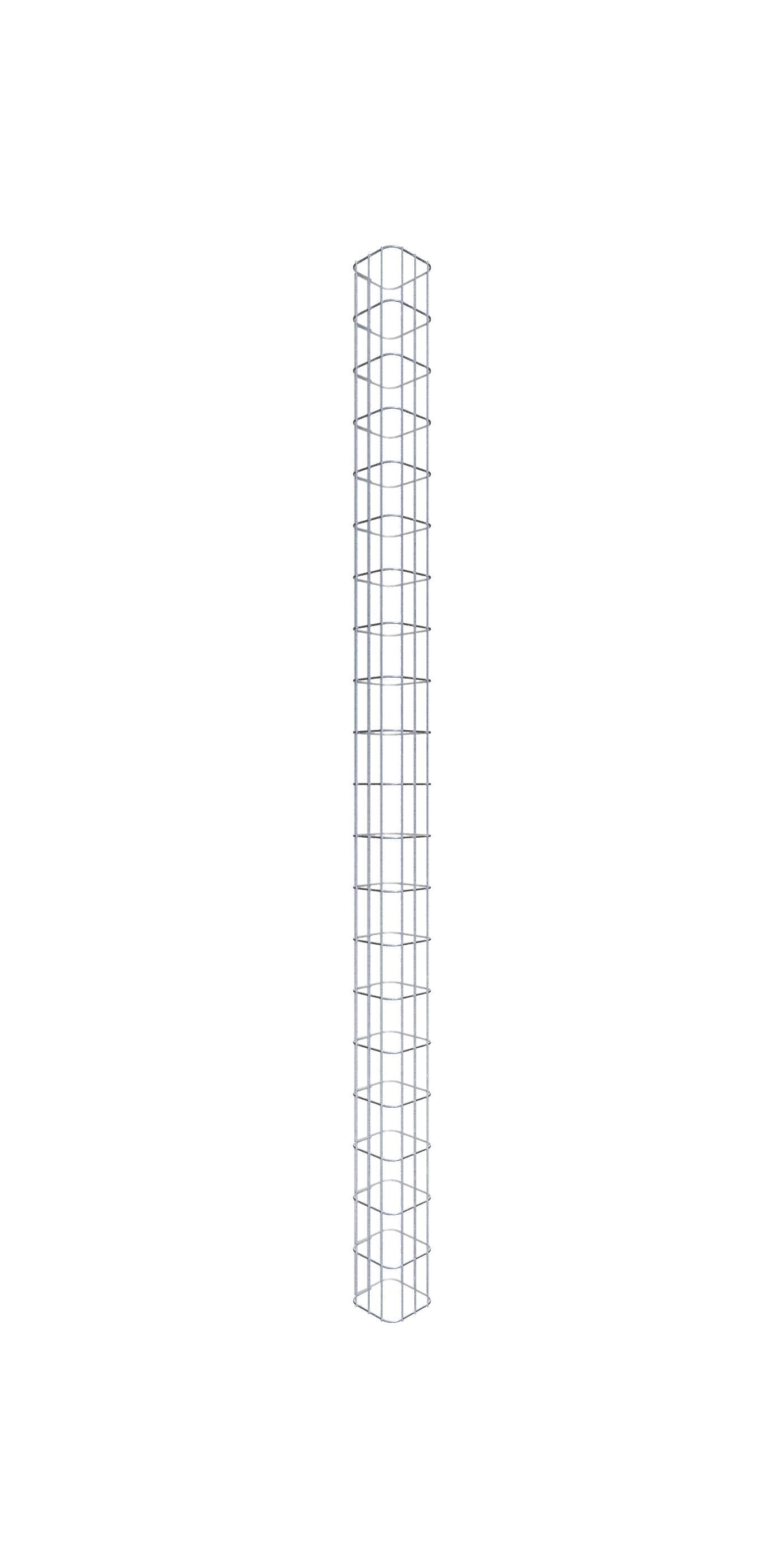 Rechthoekige thermisch verzinkte schanskorfzuil, 17 cm x 17 cm, 200 cm hoog, MW 5 cm x 10 cm