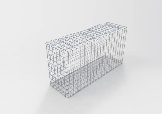 Varmförzinkad gabion 102 cm x 52 cm x 22 cm, maskstorlek 5 cm x 5 cm, helsvetsad