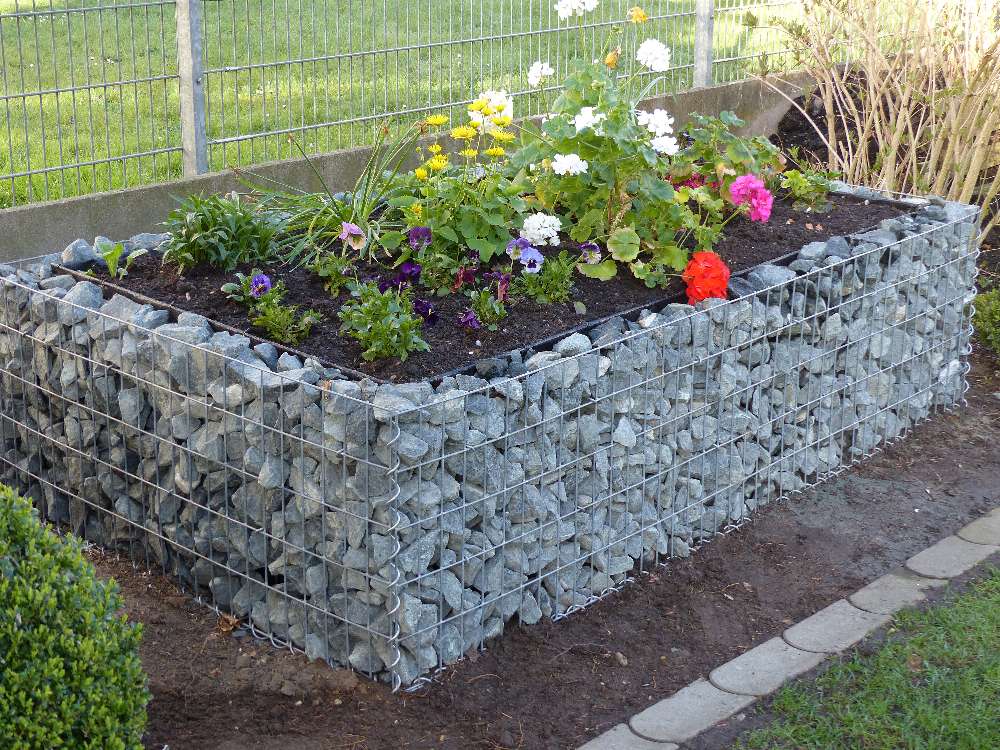 Gabion raised bed made to measure - mesh size 5x10cm