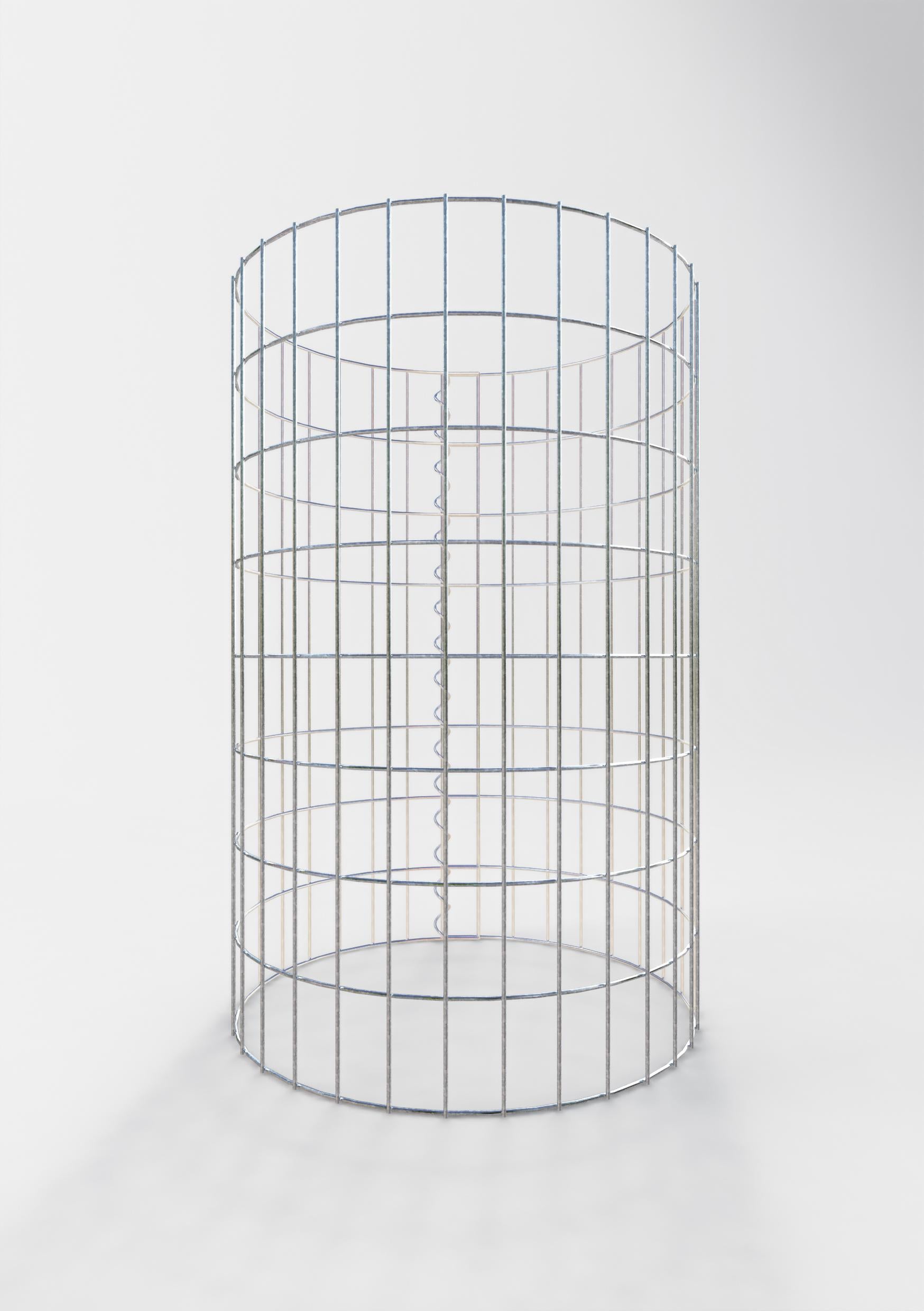 Gabion column around 52 cm diameter, 80 cm height, mesh size 5 cm x 10 cm
