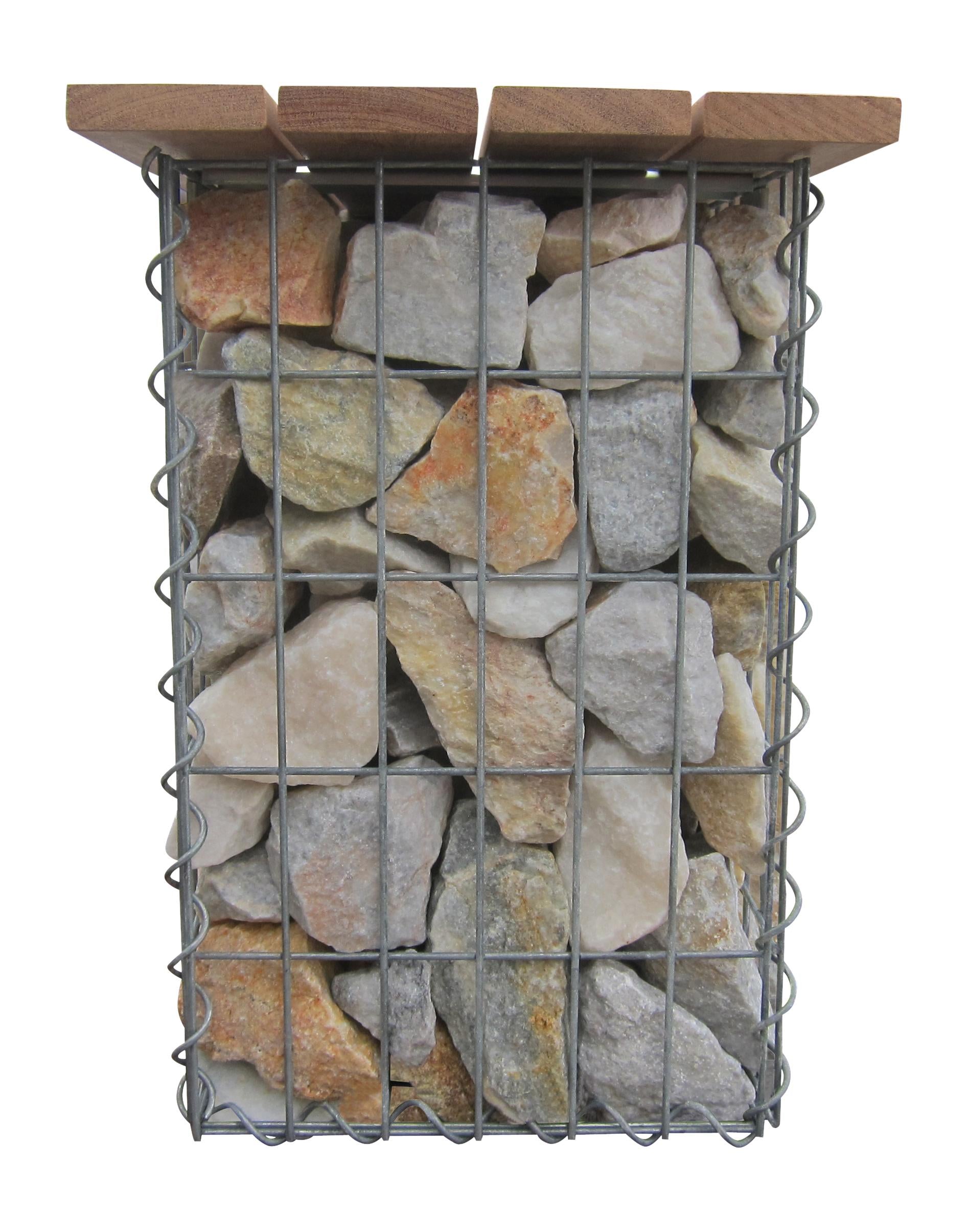 Trädgårdsbänk med spiralformad gabion CUMARU MW 5 x 10 cm 105 x 50 x 40 cm