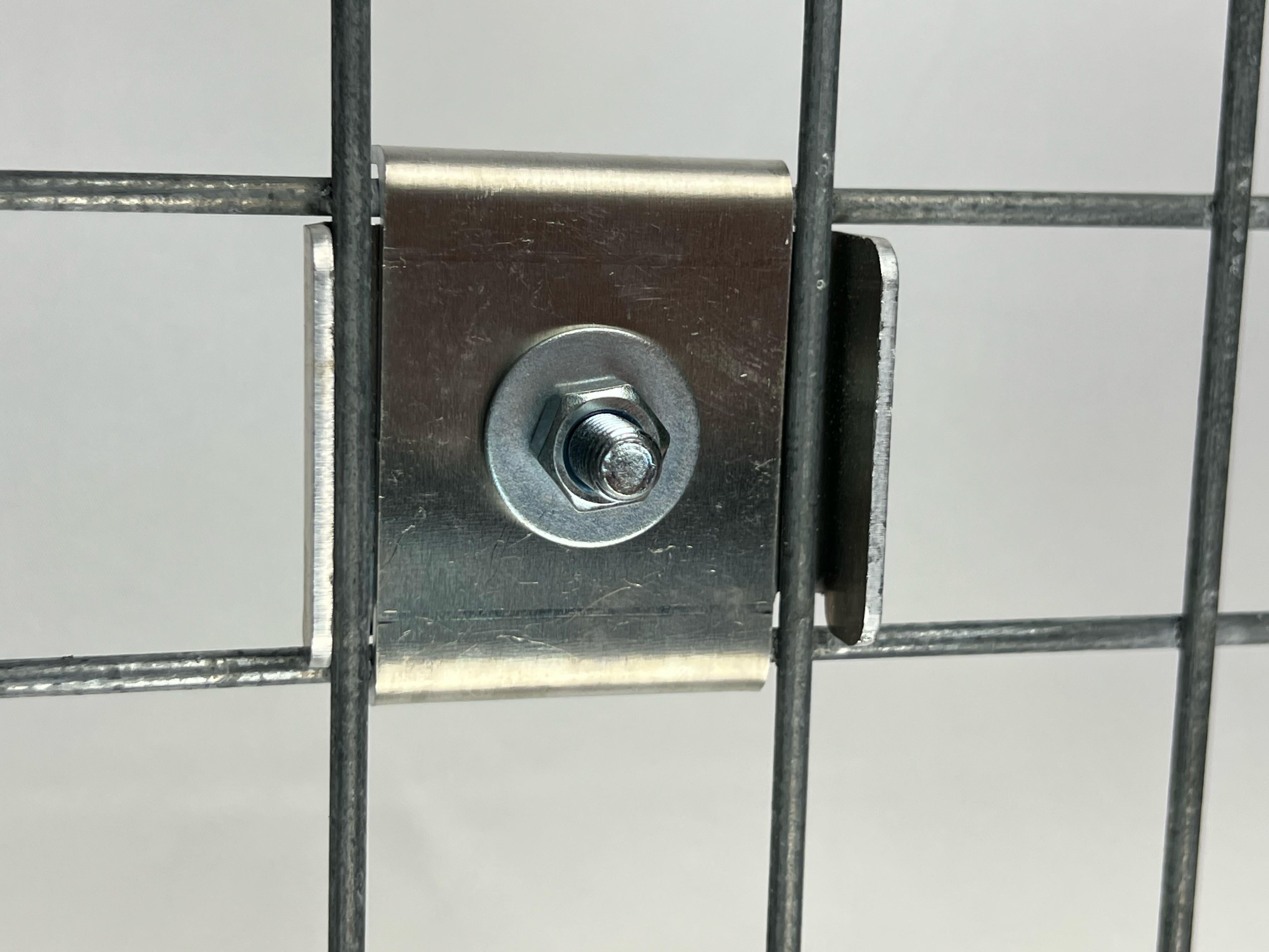 Set of 2 CLAMP with FENCE HOLDER 5 x 5 Gabion fence holder, aluminum