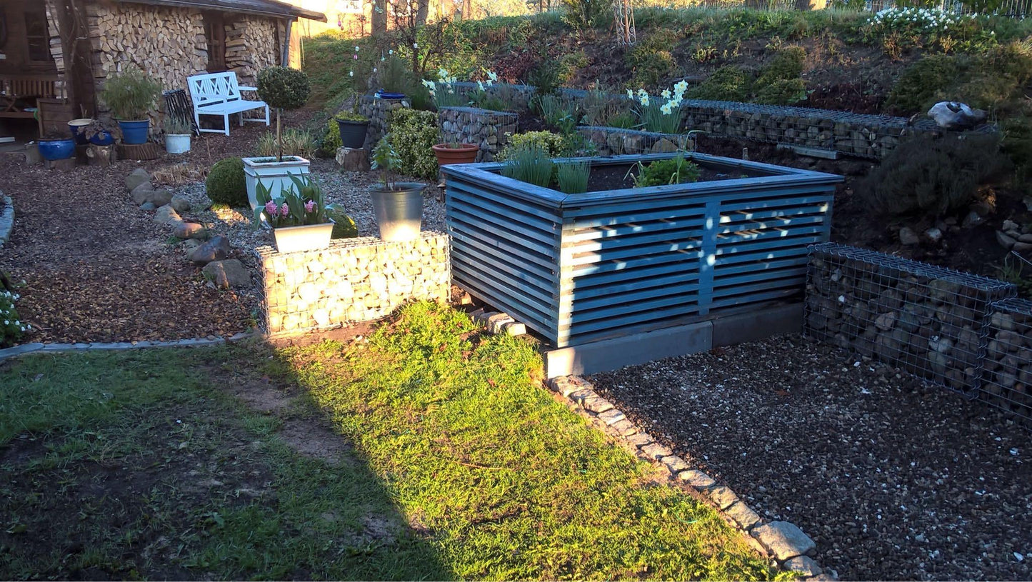 Conjunto de 2 gabiões 100 cm x 50 cm x 20 cm (C x A x P), malhagem 5 x 5 cm, espiral