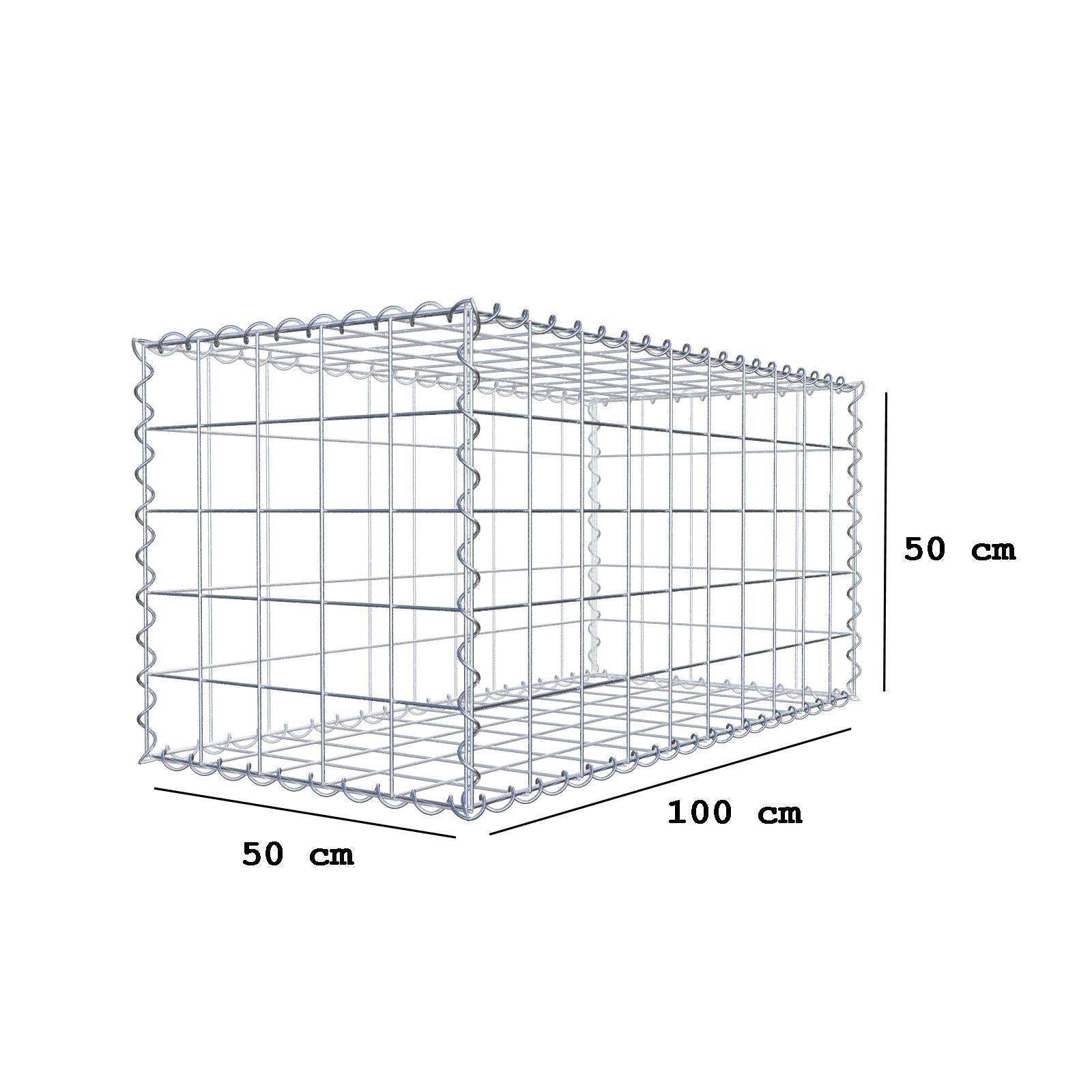 Set van 2 schanskorven 100 cm x 50 cm x 50 cm (L x H x D), maaswijdte 10 x 10 cm, spiraalvormig