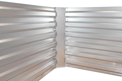 Cama elevada em chapa galvanizada com tampo - Dimensões sem tampo: 184 x 60 x 90 cm (C x A x P, dimensões de plantação)