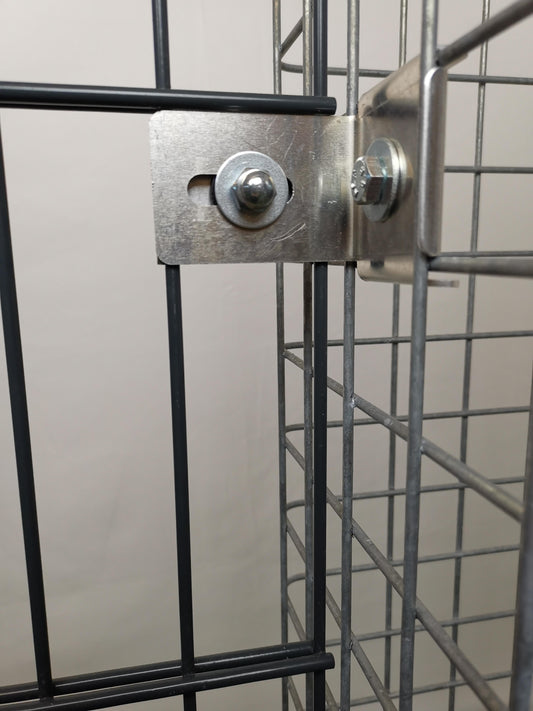 Clamp with fence holder 5 x 5 cm for double rod mat, aluminum 