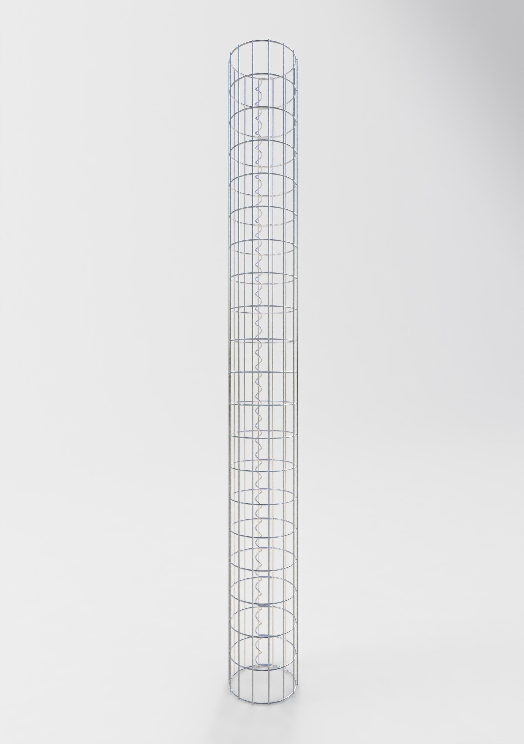 Colonne de gabion ronde 22 cm de diamètre, 200 cm de hauteur, maille 5 cm x 10 cm